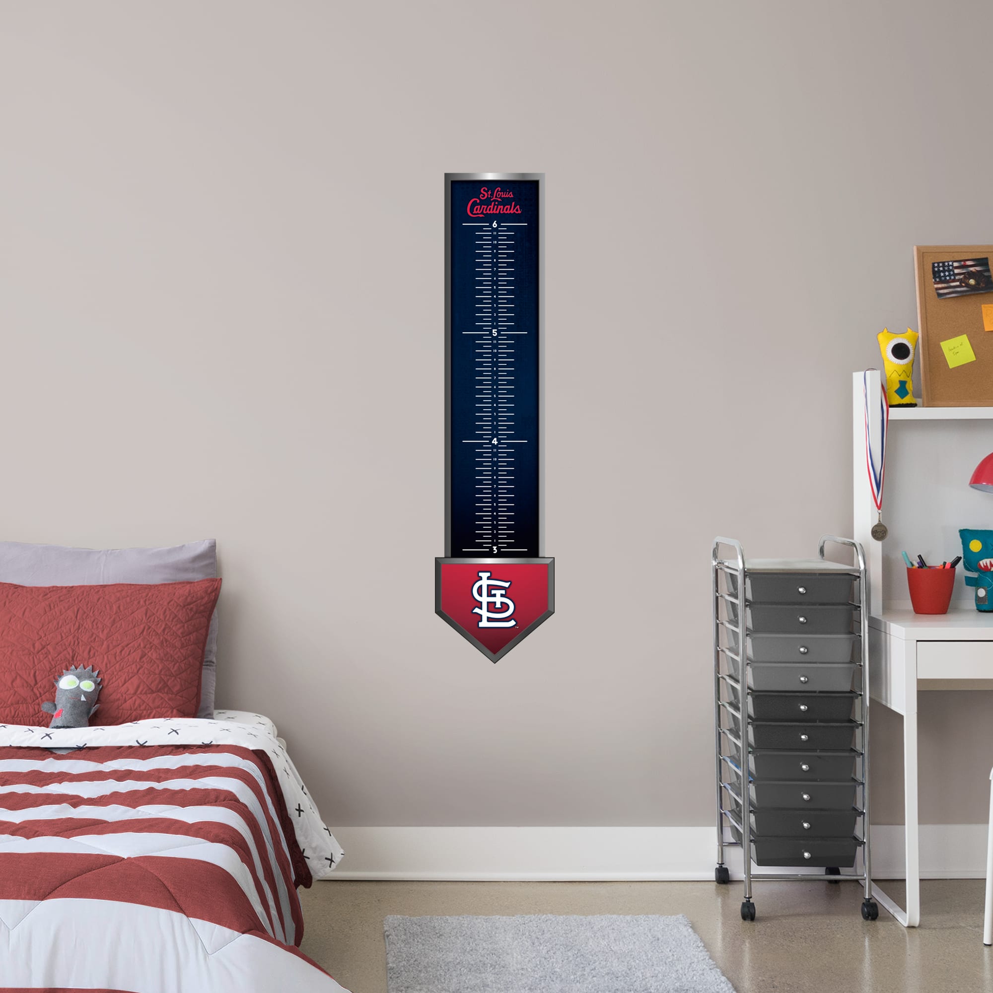 St. Louis Cardinals: Growth Chart - Officially Licensed MLB Removable Wall Graphic 13.0"W x 54.0"H by Fathead | Vinyl