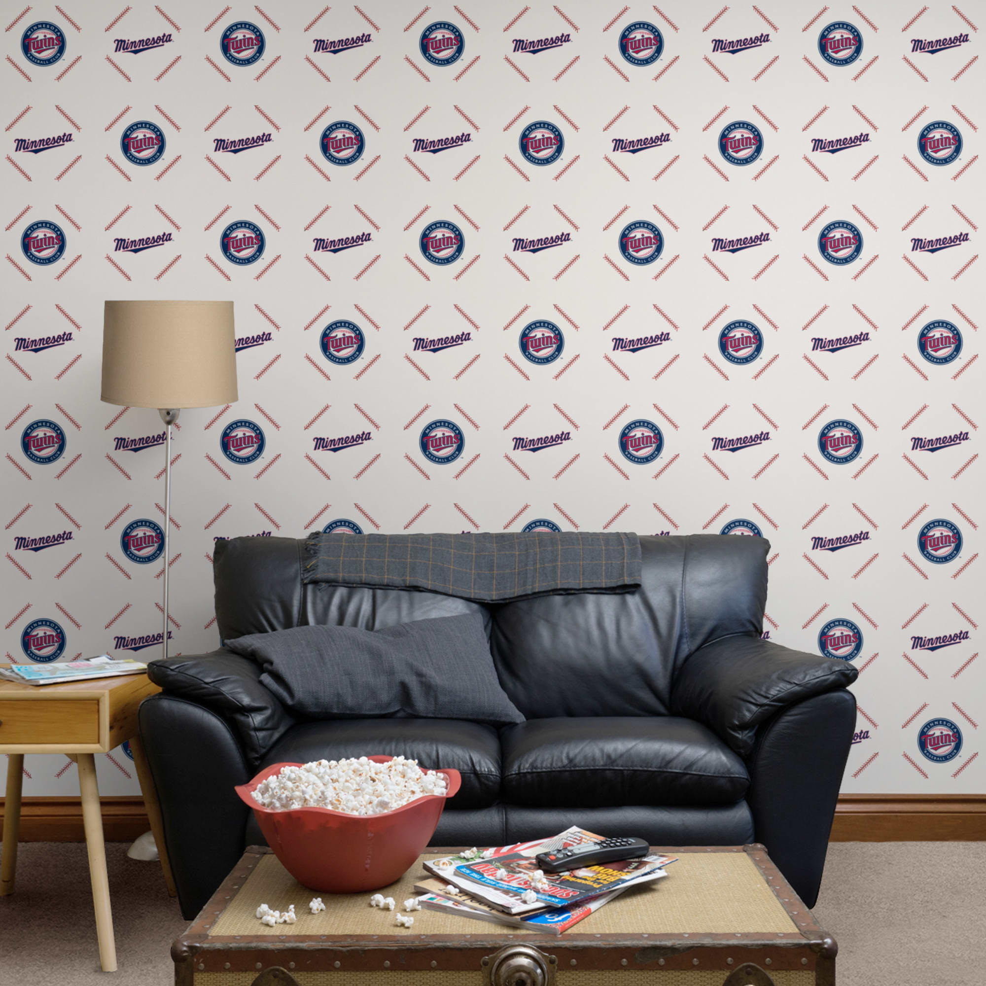 Minnesota Twins: Stitch Pattern - Officially Licensed Removable Wallpaper 12" x 12" Sample by Fathead