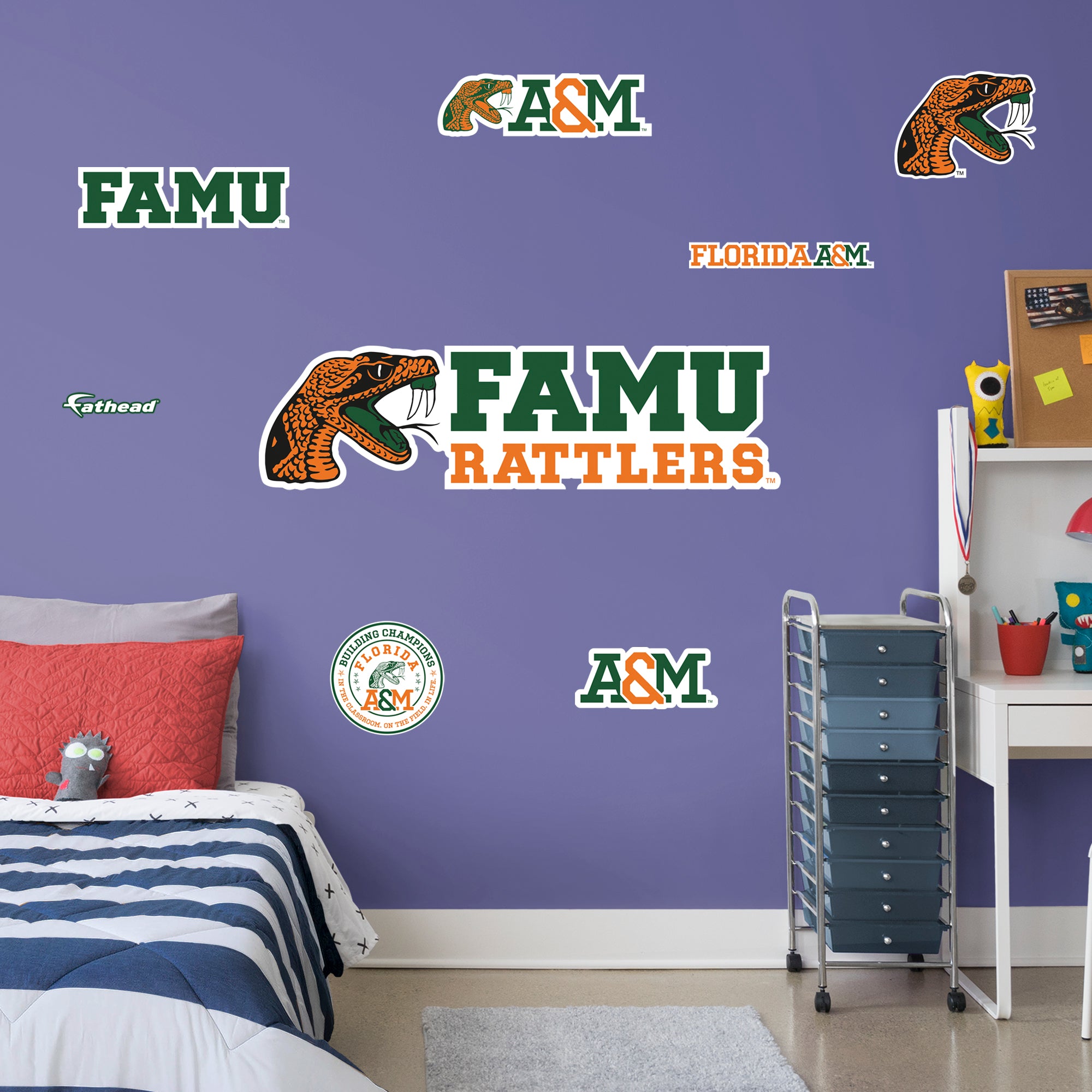 Florida A&M University 2020 RealBig - Officially Licensed NCAA Removable Wall Decal Giant Decal (14"W x 51"H) by Fathead | Vinyl