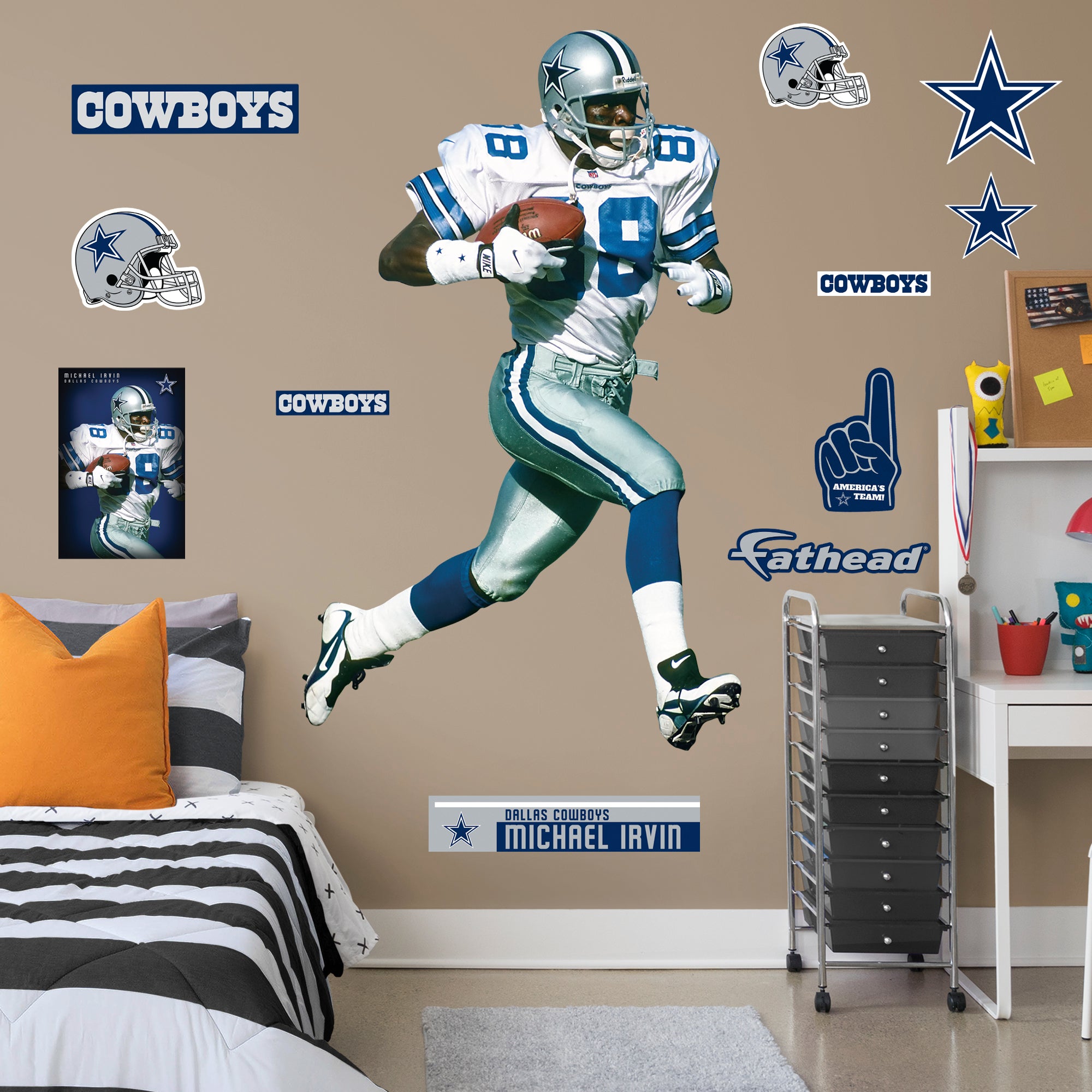 Michael Irvin for Dallas Cowboys: Legend - Officially Licensed NFL Removable Wall Decal Life-Size Athlete + 11 Decals by Fathead