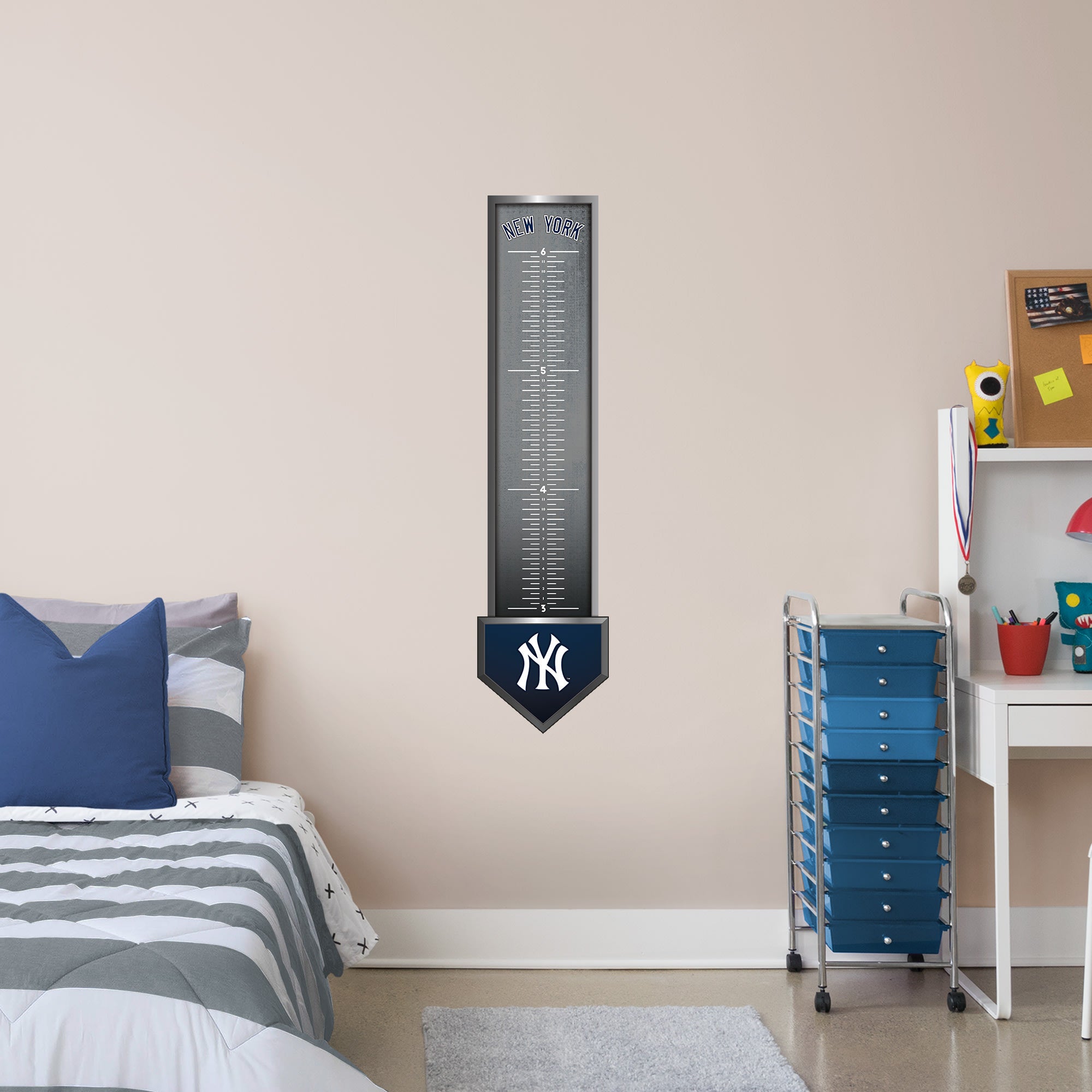 New York Yankees: Growth Chart - Officially Licensed MLB Removable Wall Graphic 13.0"W x 54.0"H by Fathead | Vinyl