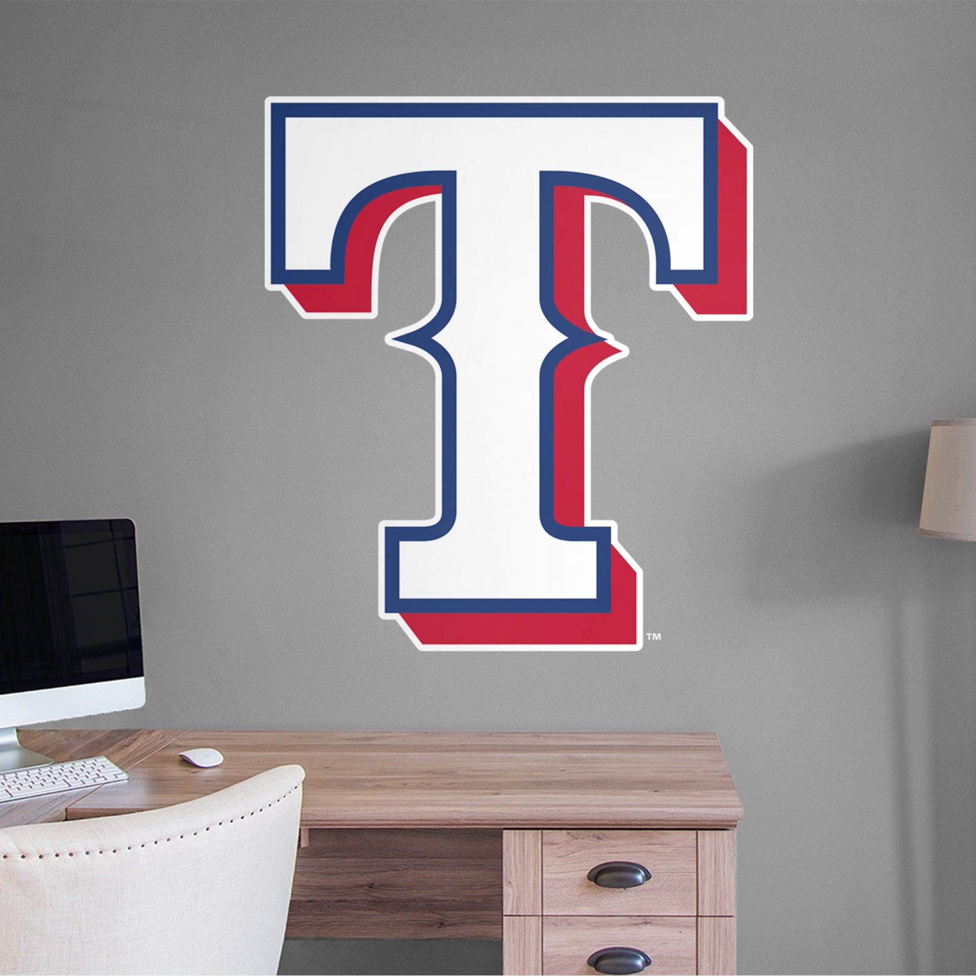 Texas Rangers: Alternate Logo - Officially Licensed MLB Removable Wall Decal 38.5"W x 44.0"H by Fathead | Vinyl