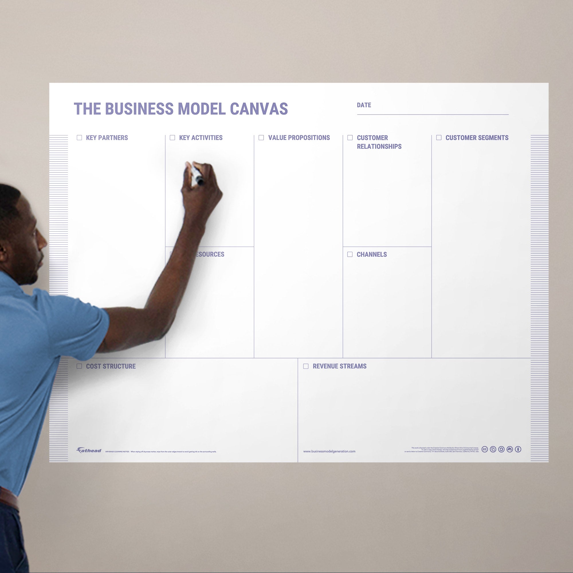 Business Model: Modern Design - Removable Dry Erase Vinyl Decal in Purple (52"W x 40"H) by Fathead