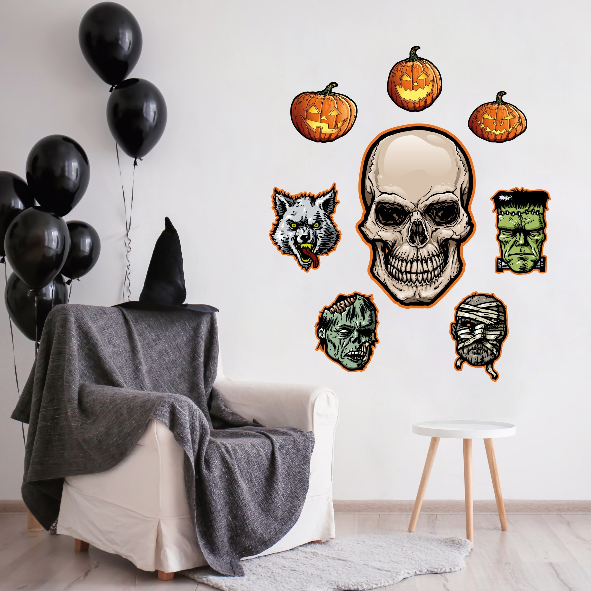 Halloween: Monster Faces Collection - Removable Wall Decals 22.0"W x 34.0"H by Fathead | Vinyl