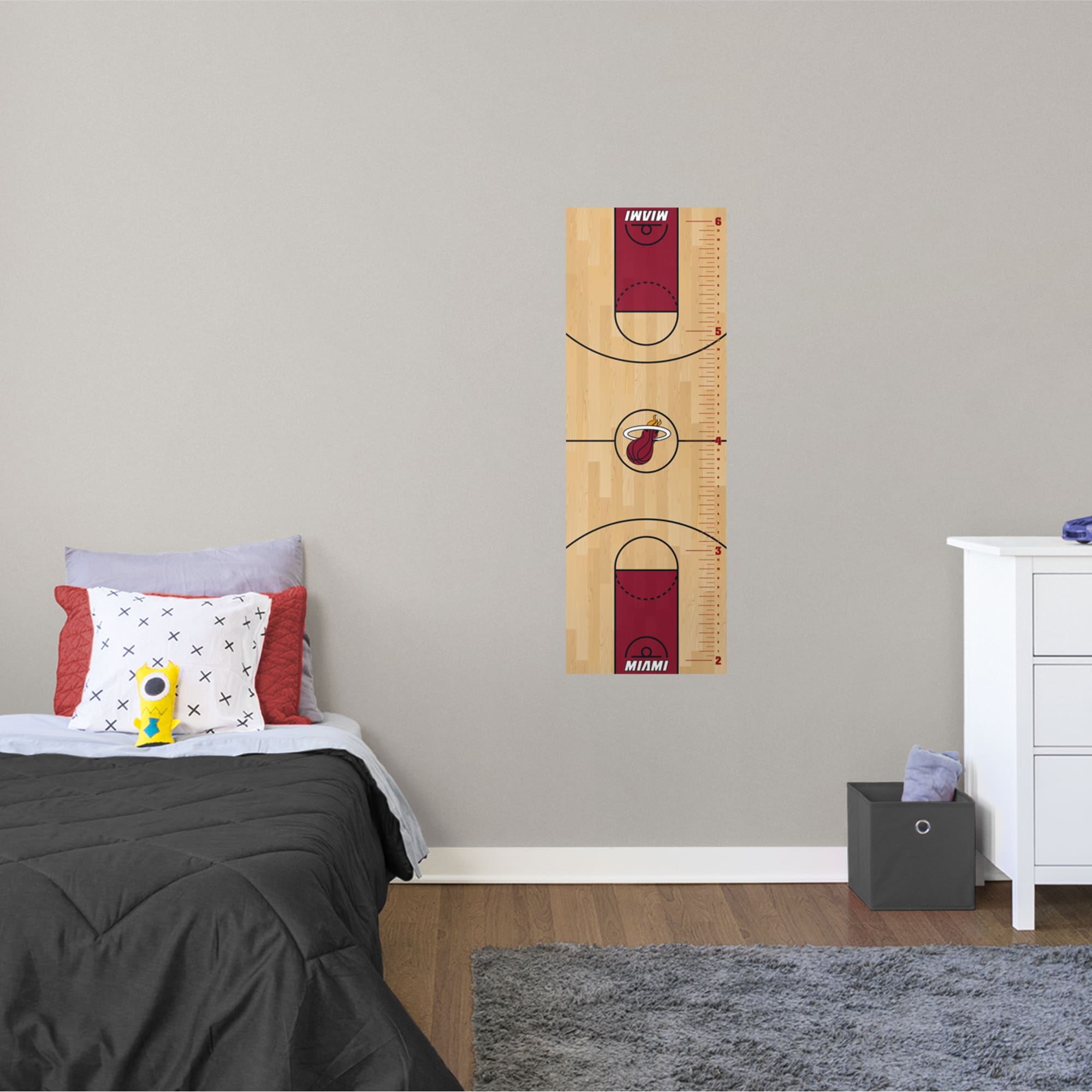 Miami Heat: Growth Chart - Officially Licensed NBA Removable Wall Decal 17.5"W x 51.0"H by Fathead | Vinyl