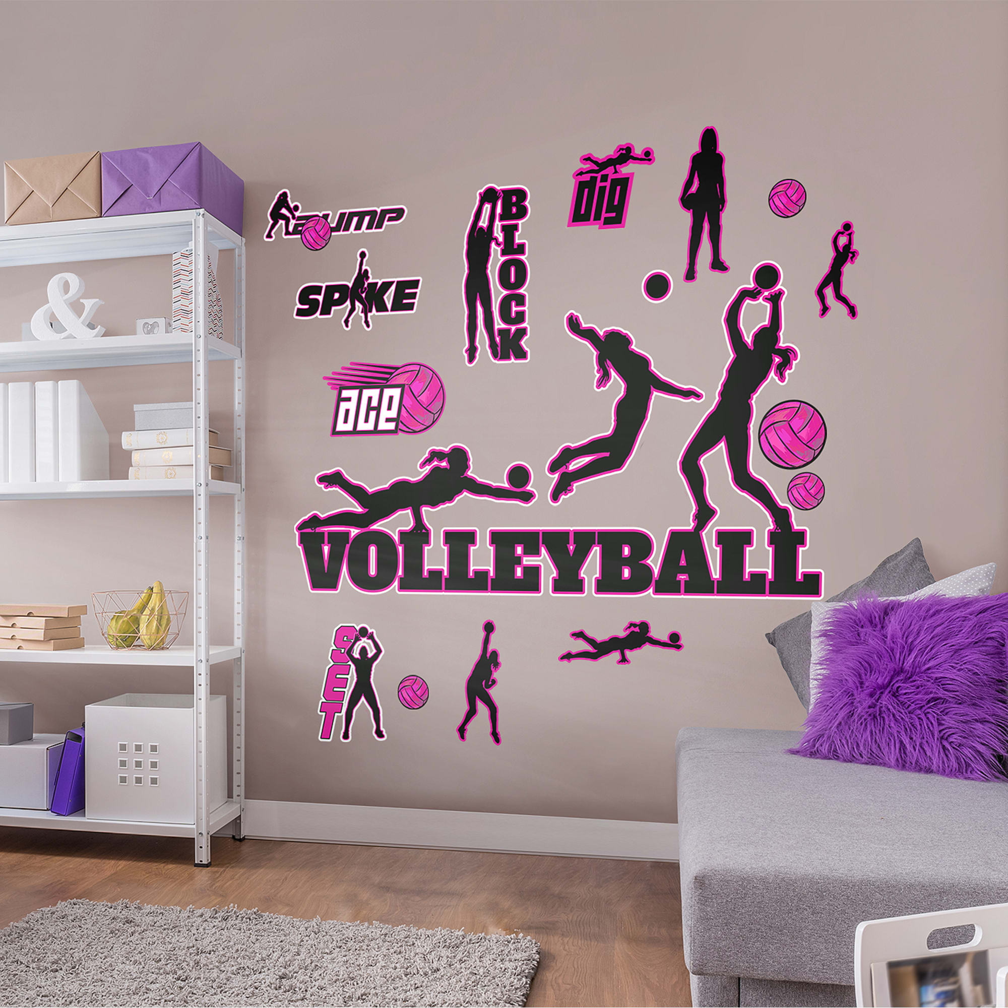 Volleyball: Collection - Removable Vinyl Decal 52.0"W x 79.0"H by Fathead
