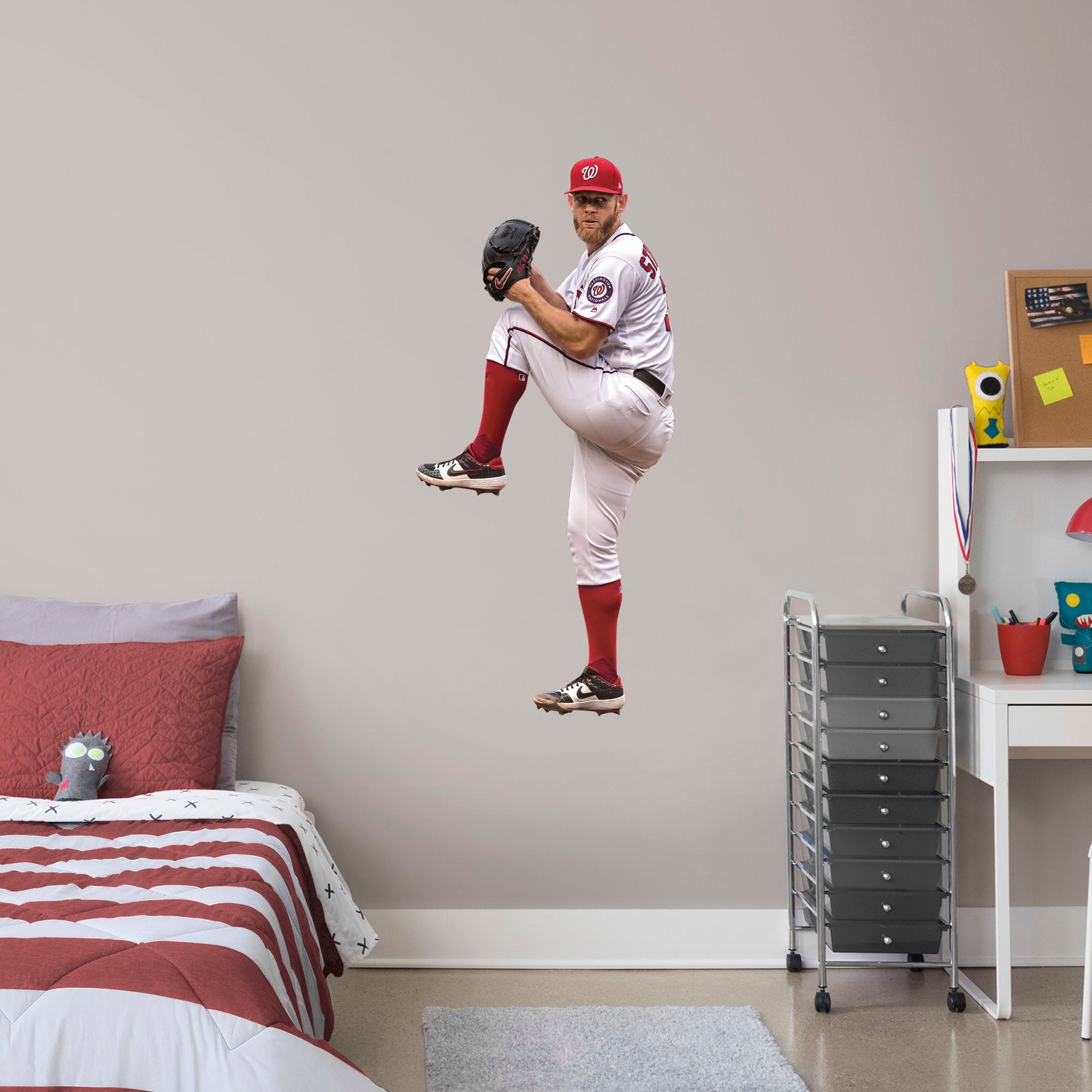 Stephen Strasburg for Washington Nationals - Officially Licensed MLB Removable Wall Decal Giant Athlete + 2 Decals (24"W x 51"H)