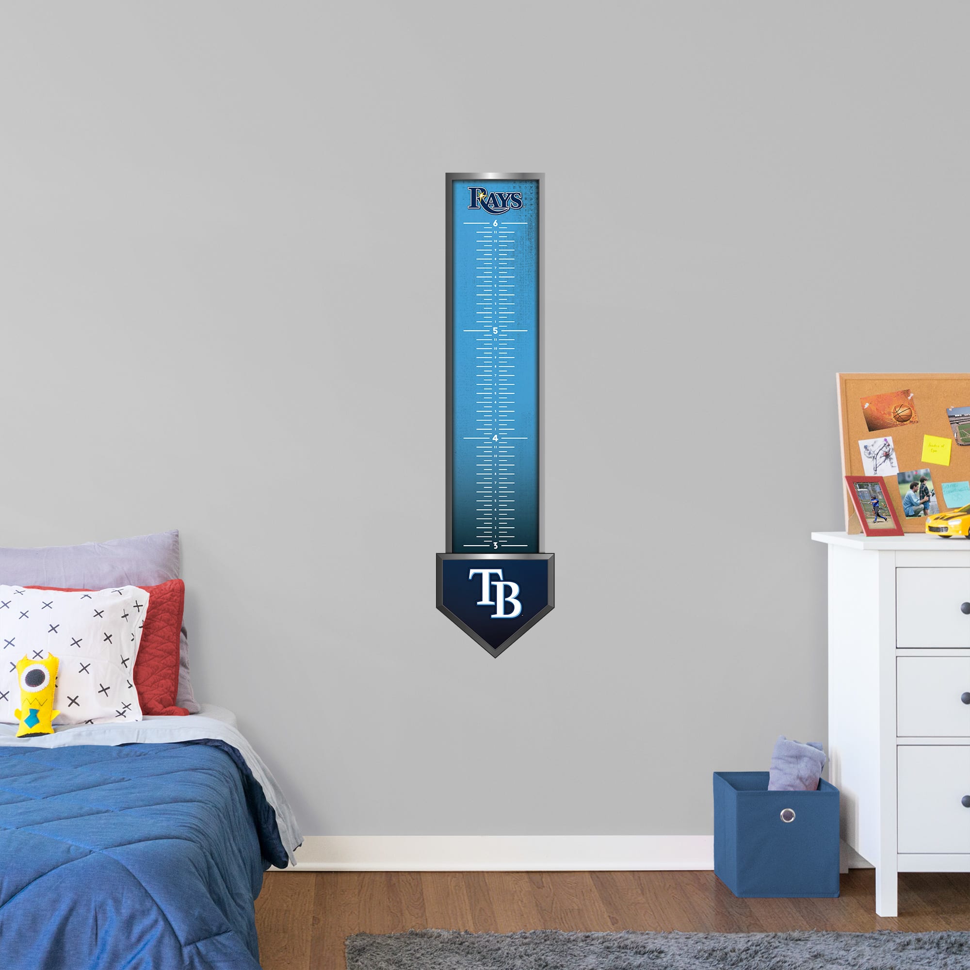 Tampa Bay Rays: Growth Chart - Officially Licensed MLB Removable Wall Graphic 13.0"W x 54.0"H by Fathead | Vinyl