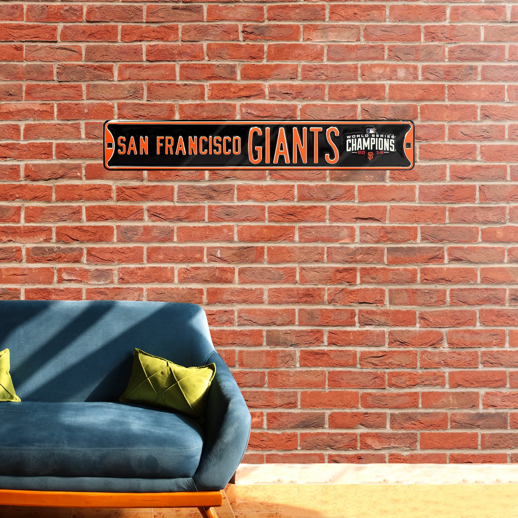 San Francisco Giants Steel Street Sign with Logo-WS 2014 Champions 36" W x 6" H by Fathead