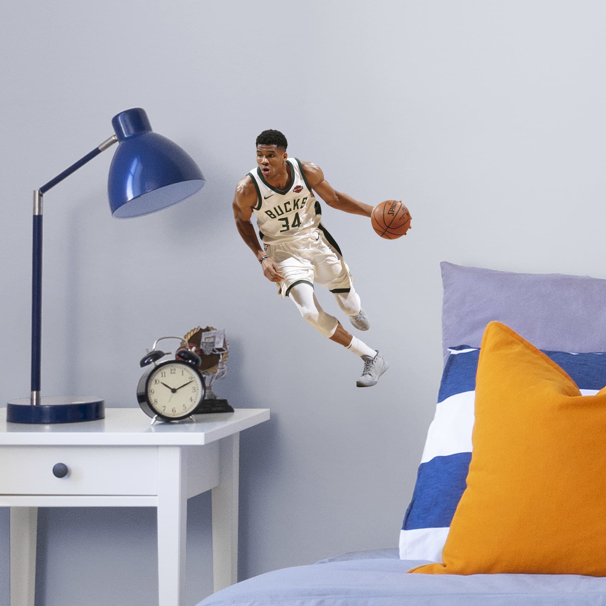Giannis Antetokounmpo for Milwaukee Bucks - Officially Licensed NBA Removable Wall Decal Large by Fathead | Vinyl
