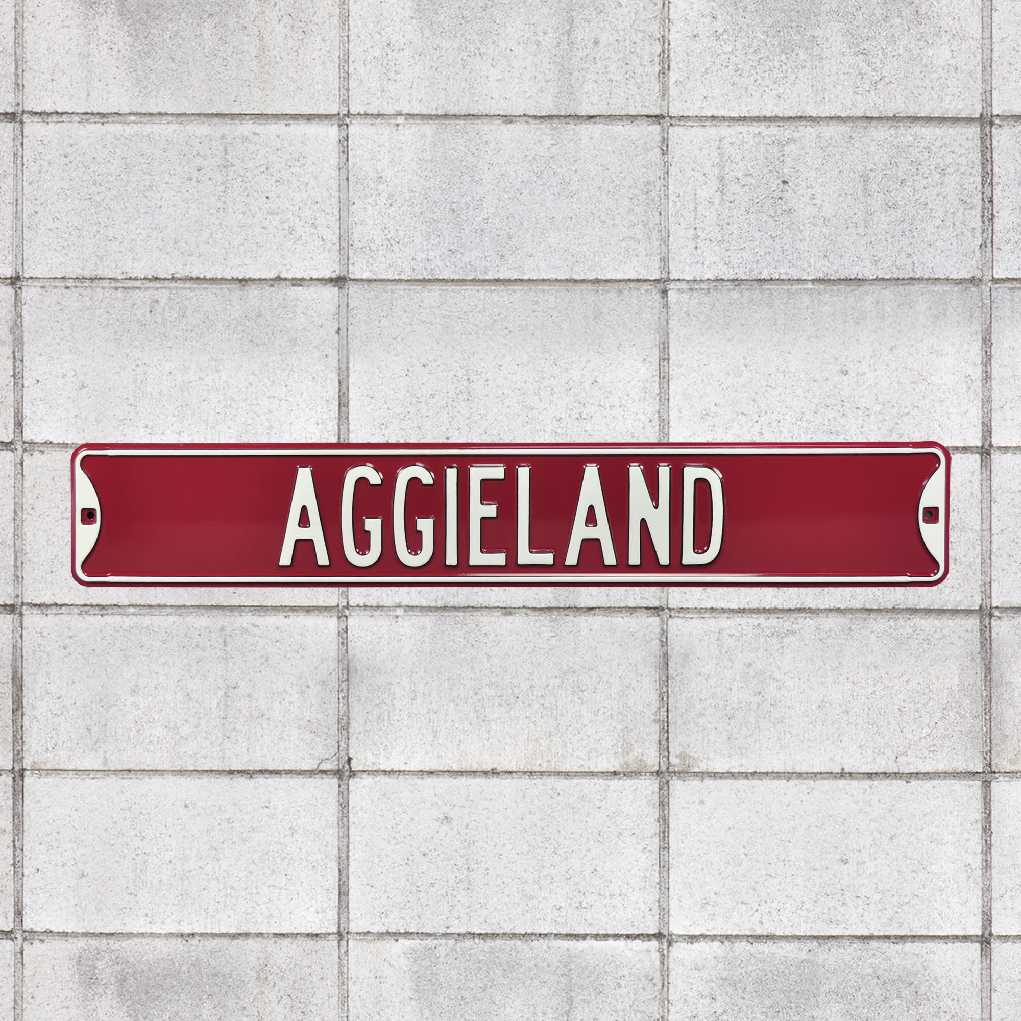 Texas A&M Aggies: Aggieland - Officially Licensed Metal Street Sign 36.0"W x 6.0"H by Fathead | 100% Steel
