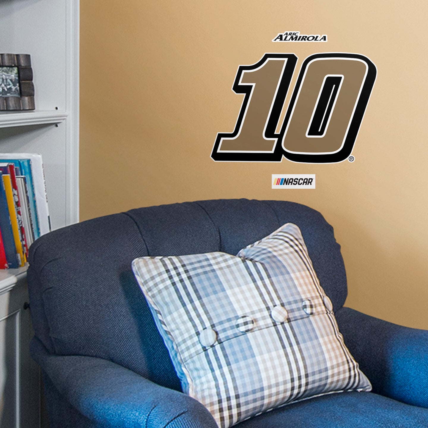Aric Almirola 2021 #10 Logo - Officially Licensed NASCAR Removable Wall Decal Large by Fathead | Vinyl