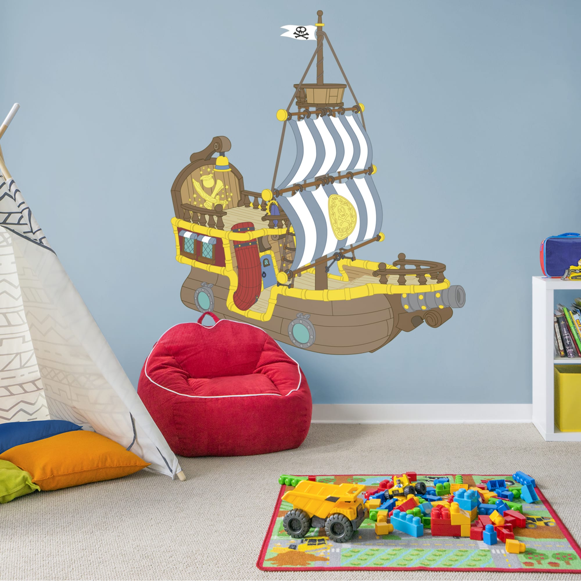 Jake and the Neverland Pirates: Bucky the Pirate Ship - Officially Licensed Disney Removable Wall Decal 59.0"W x 69.0"H by Fathe