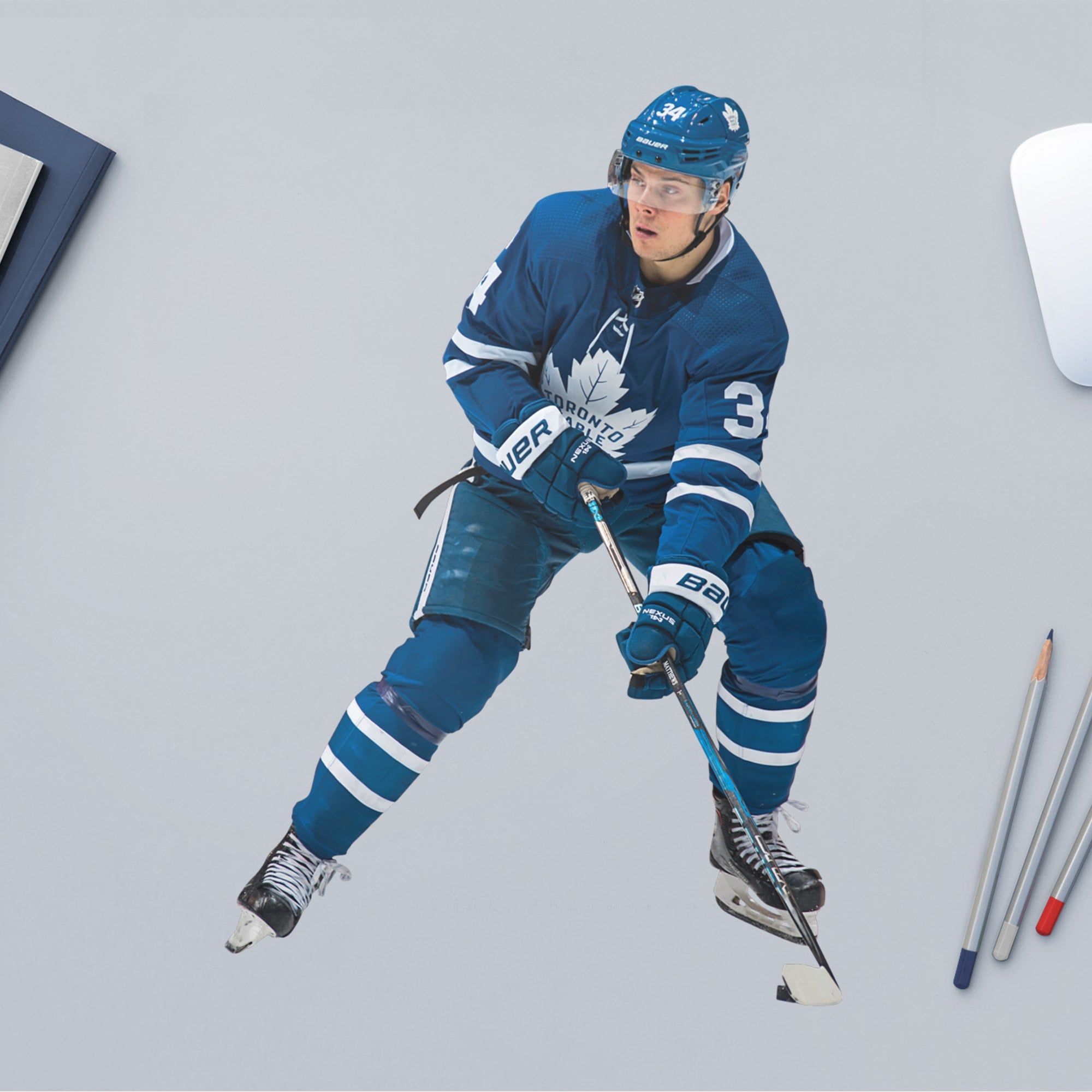 Auston Matthews for Toronto Maple Leafs - Officially Licensed NHL Removable Wall Decal 11.0"W x 16.5"H by Fathead | Vinyl