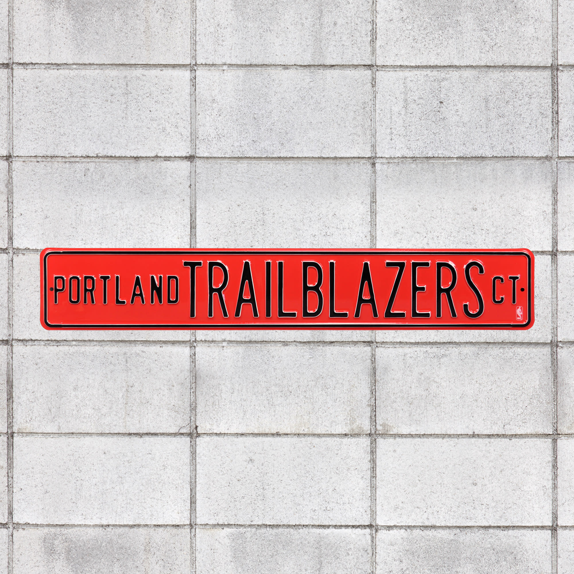 Portland Trail Blazers: Court - Officially Licensed NBA Metal Street Sign 36.0"W x 6.0"H by Fathead | 100% Steel