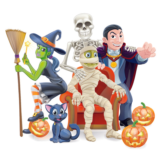 Halloween: Dracula Die-Cut Character - Removable Wall Adhesive Wall Decal Giant Character +2 Wall Decals 25W x 49H