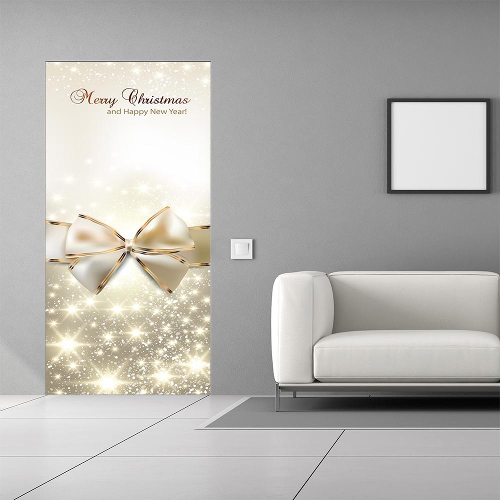 Golden Bow Christmas 36x80 by Fathead | Polyester