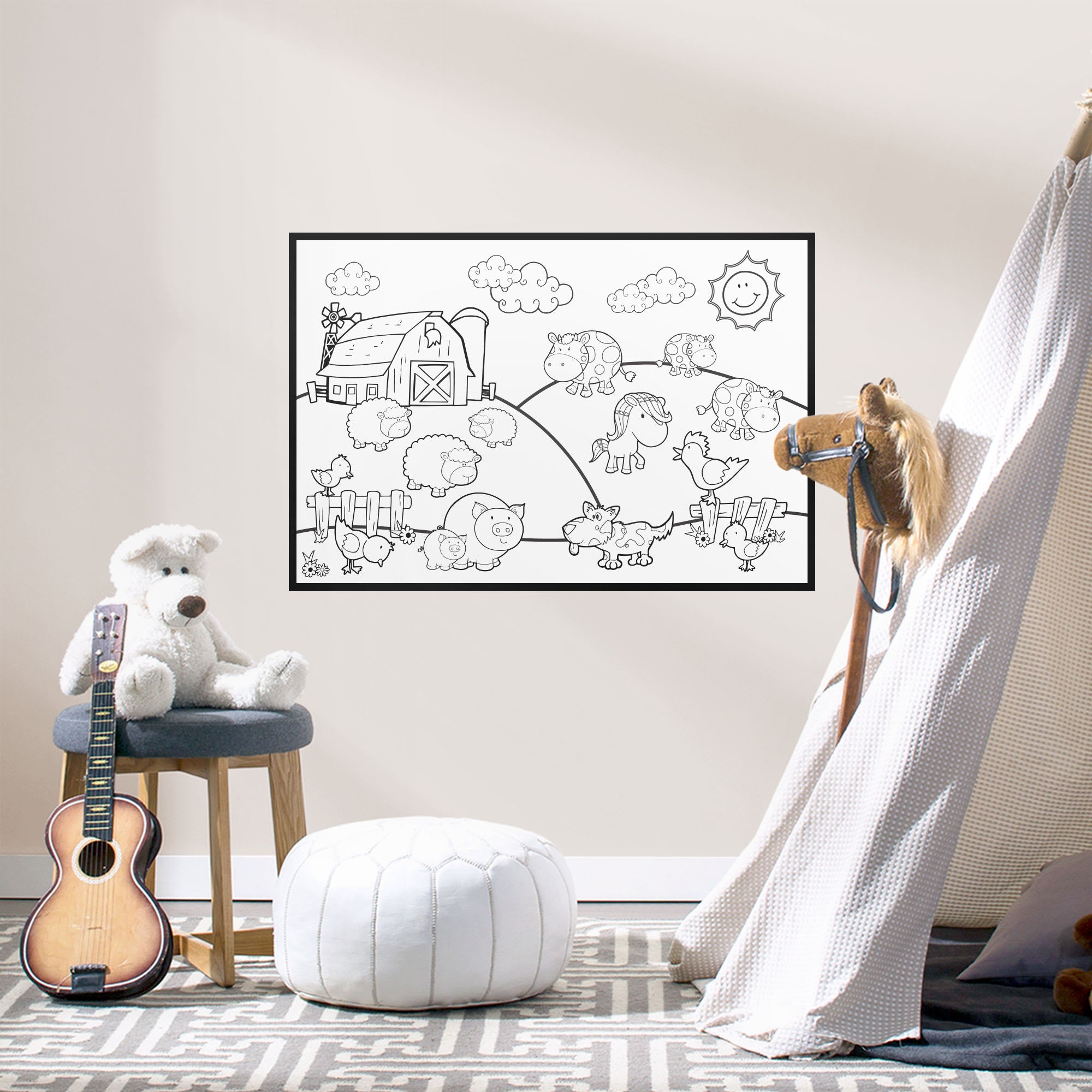 Coloring Sheet - Removable Dry Erase Vinyl Decal 38.0"W x 26.0"H by Fathead