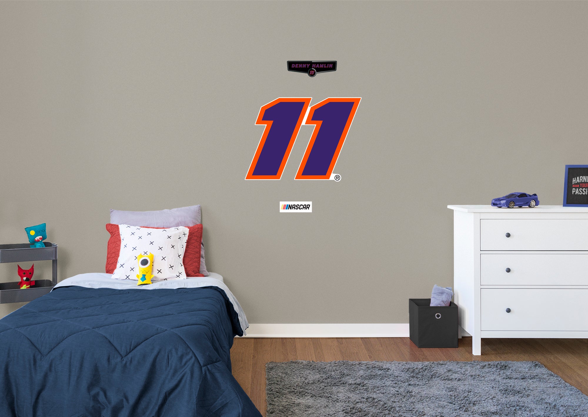 Denny Hamlin 2021 #11 Logo - Officially Licensed NASCAR Removable Wall Decal XL by Fathead | Vinyl