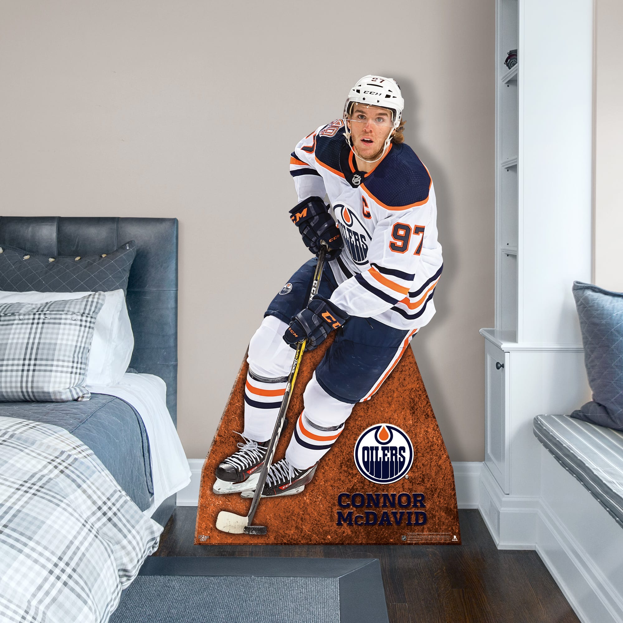 Connor McDavid for Edmonton Oilers: Stand Out - Officially Licensed NHL Removable Wall Decal 44.0"W x 77.0"H by Fathead | Vinyl