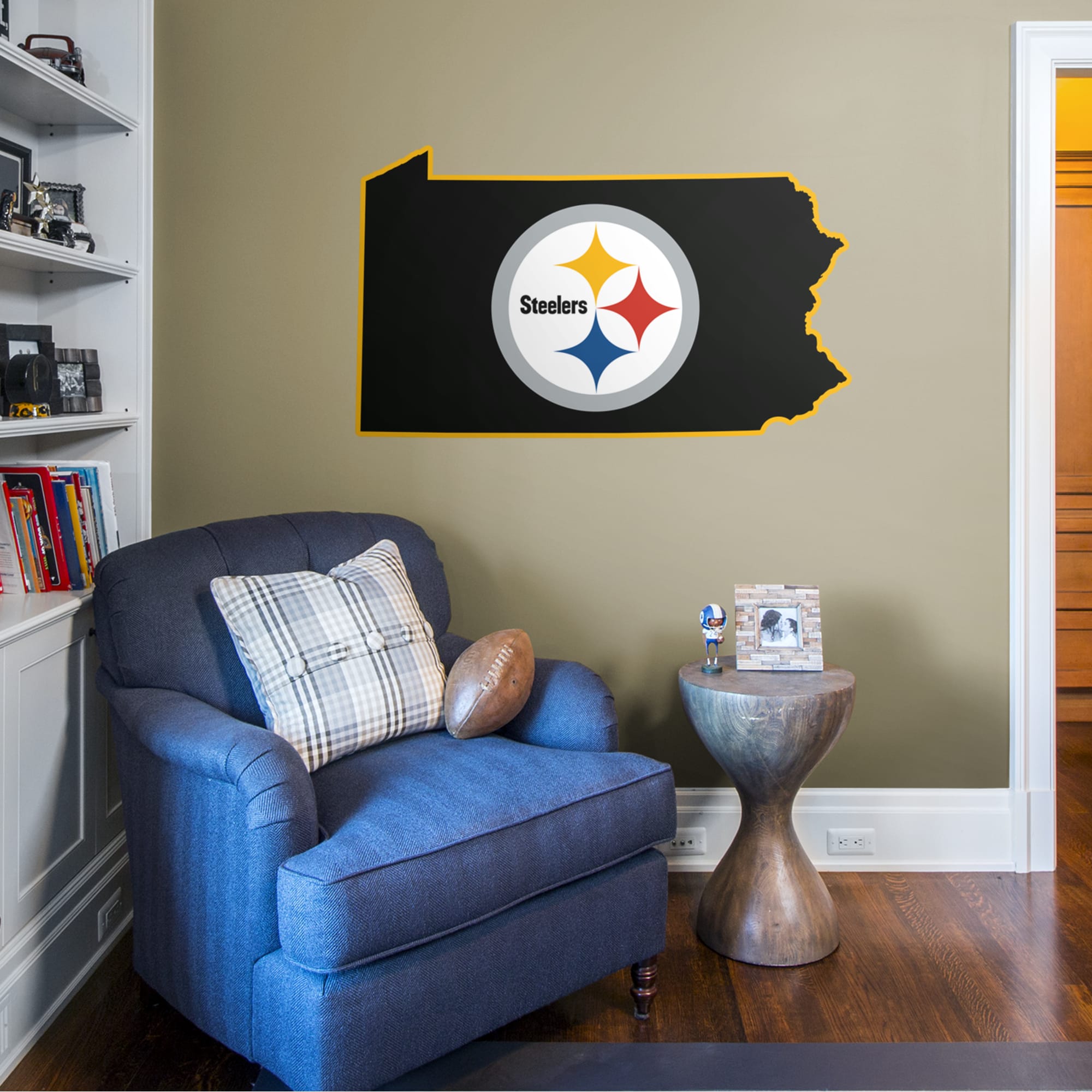 Pittsburgh Steelers: State of Pennsylvania - Officially Licensed NFL Removable Wall Decal 51.0"W x 30.0"H by Fathead | Vinyl