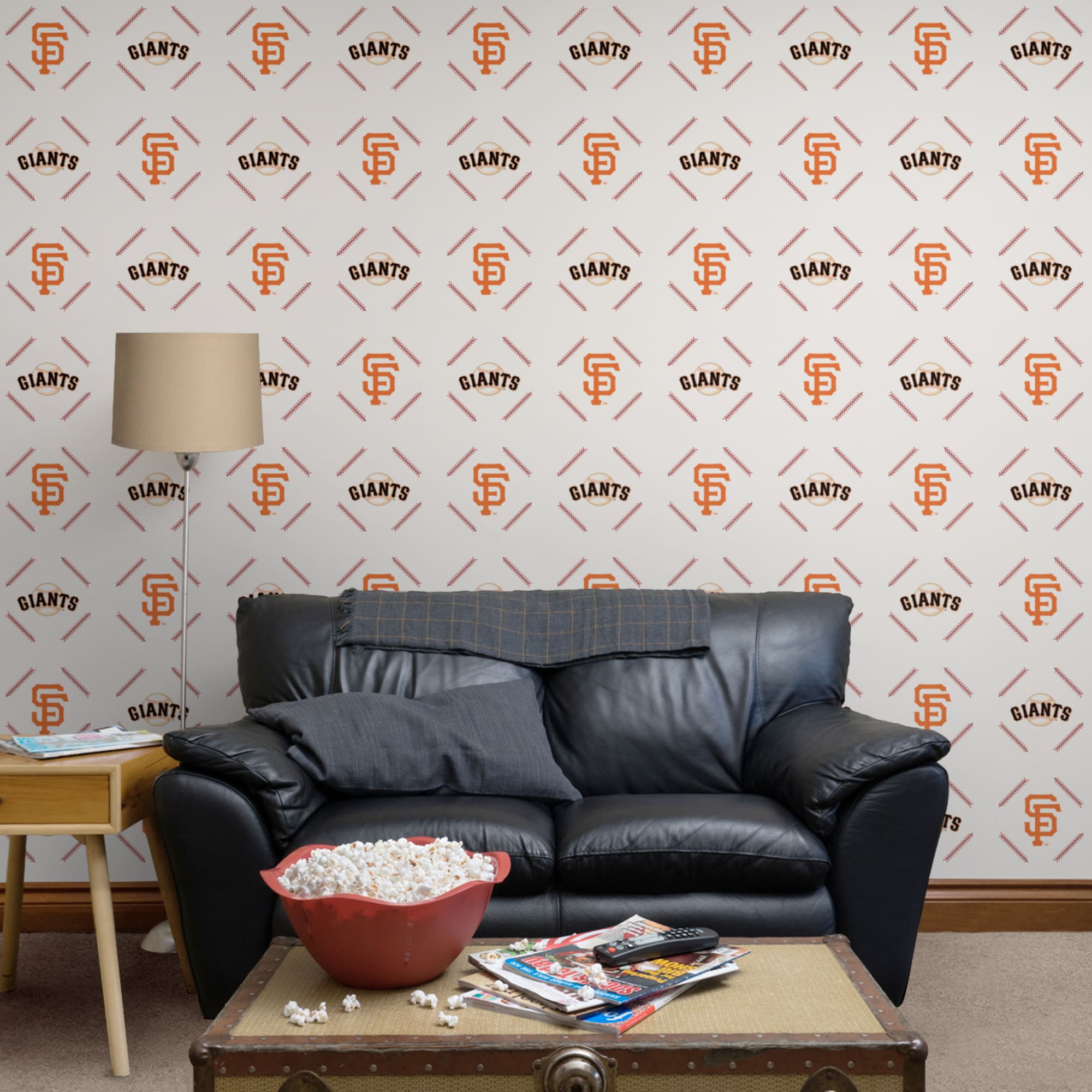 San Francisco Giants: Stitch Pattern - Officially Licensed Removable Wallpaper 12" x 12" Sample by Fathead