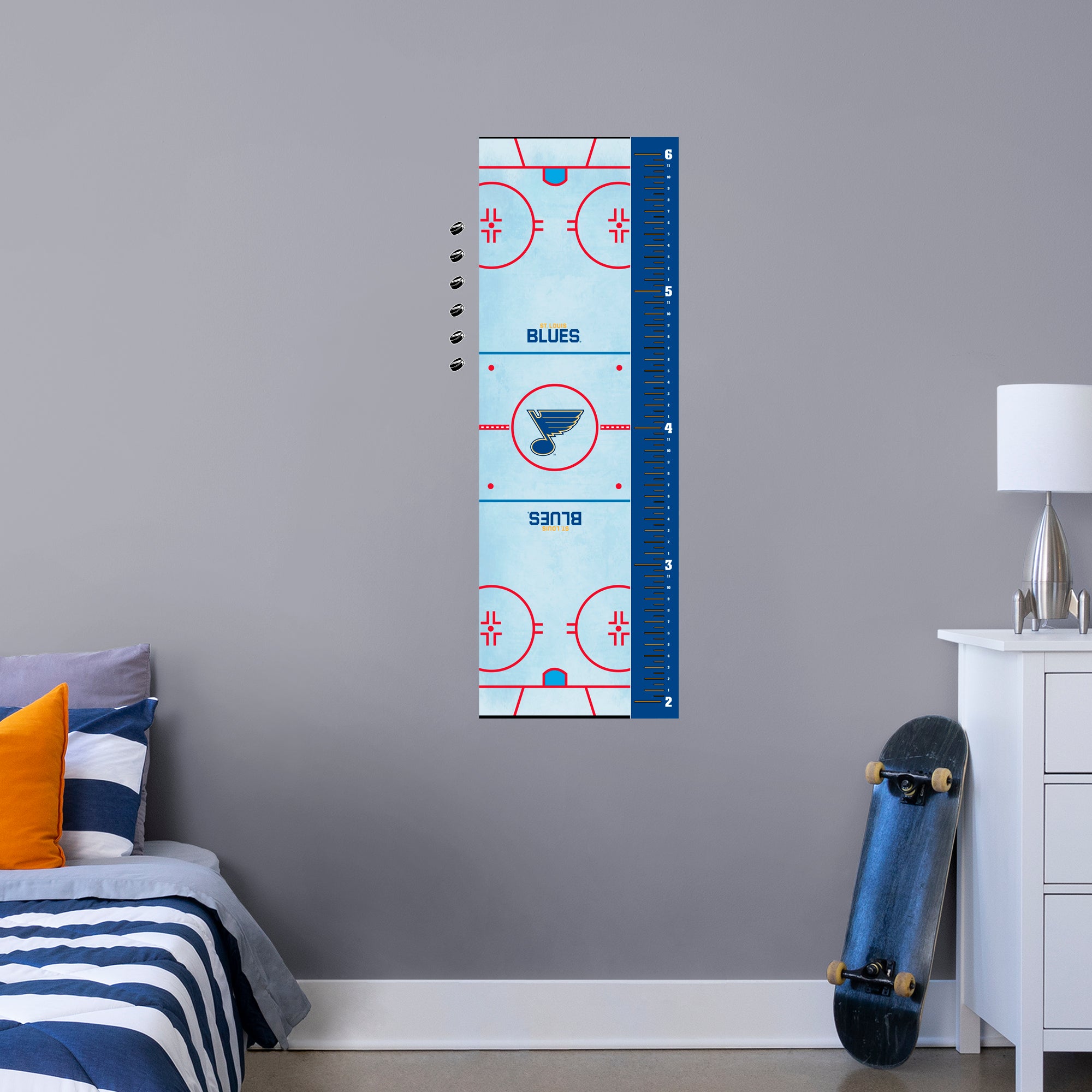 St. Louis Blues: Rink Growth Chart - Officially Licensed NHL Removable Wall Graphic Large by Fathead | Vinyl