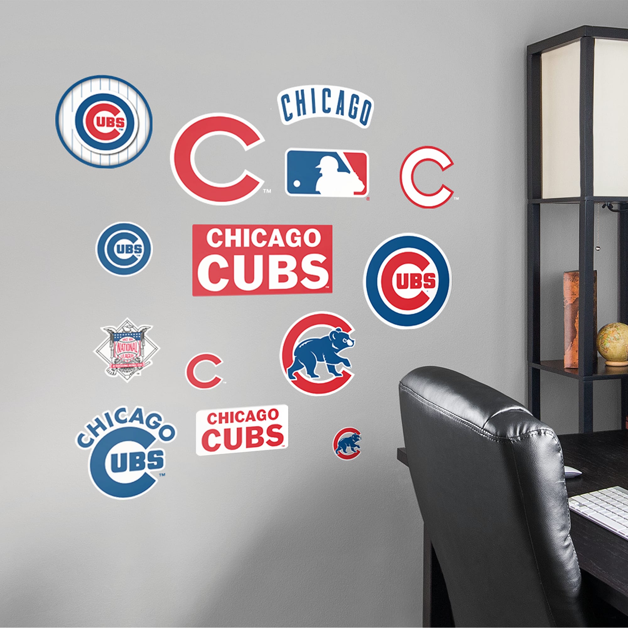 Chicago Cubs: Logo Assortment - Officially Licensed MLB Removable Wall Decals 75"W x 39.5"H by Fathead | Vinyl