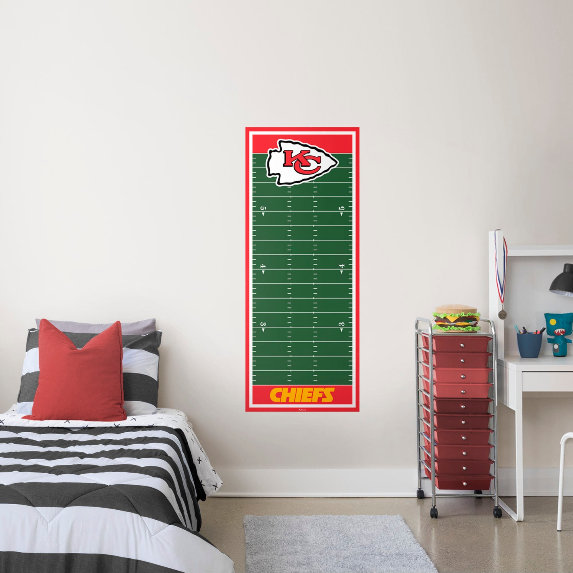 Kansas City Chiefs: Growth Chart - Officially Licensed NFL Removable Wall Graphic 24.0"W x 59.0"H by Fathead | Vinyl