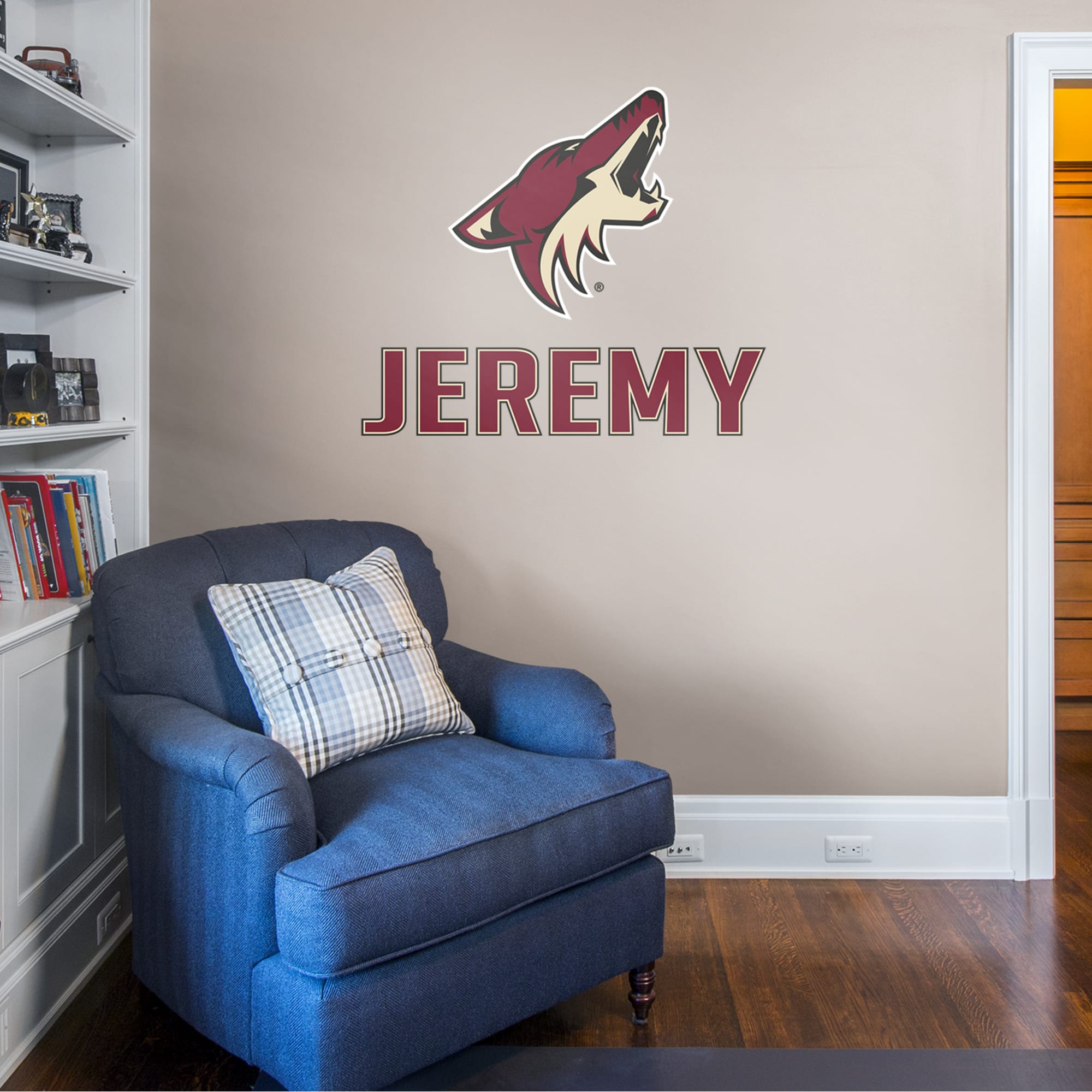 Arizona Coyotes: Stacked Personalized Name - Officially Licensed NHL Transfer Decal in Red (39.5"W x 52"H) by Fathead | Vinyl