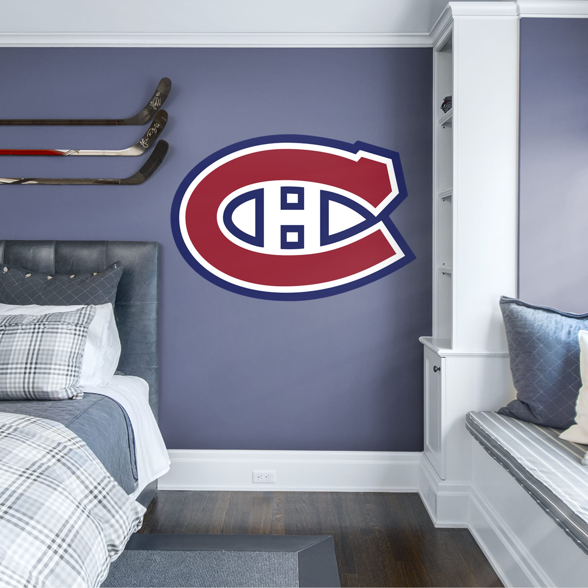 Montreal Canadiens: Logo - Officially Licensed NHL Removable Wall Decal Giant Logo (51"W x 34"H) by Fathead | Vinyl