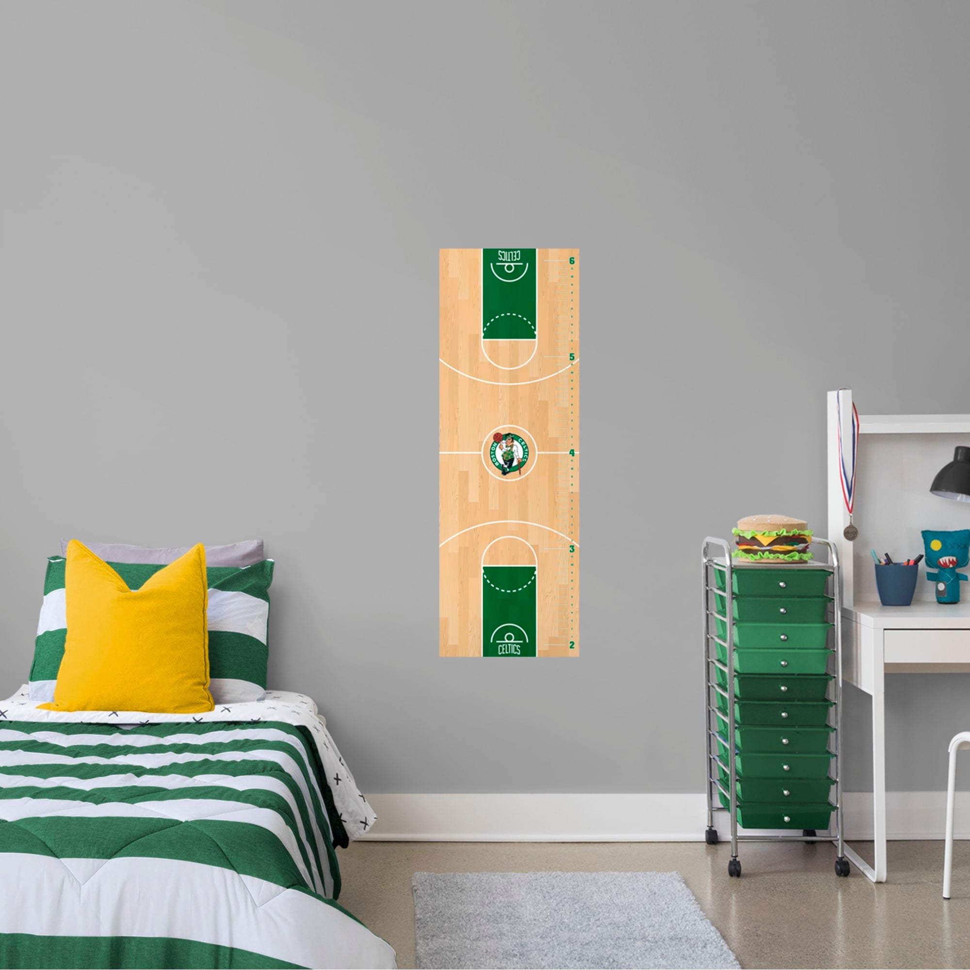 Boston Celtics: Growth Chart - Officially Licensed NBA Removable Wall Decal 17.5"W x 51.0"H by Fathead | Vinyl
