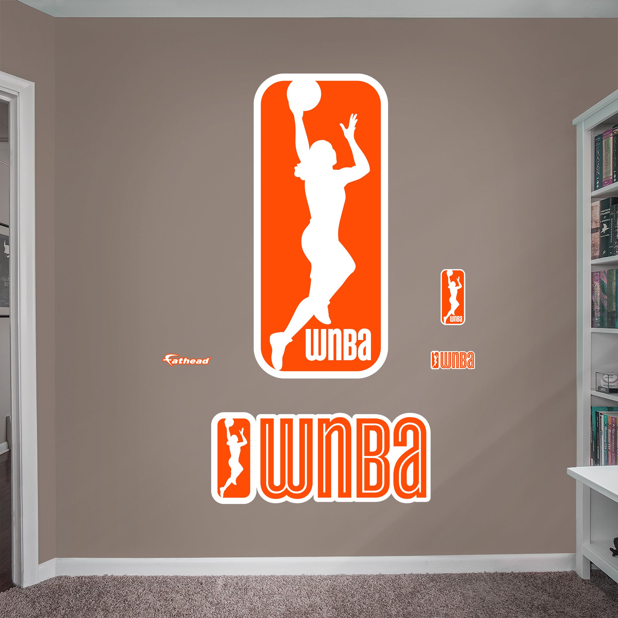 WNBA: Logo - Officially Licensed WNBA Removable Wall Decal Giant + 4 Decals by Fathead | Vinyl