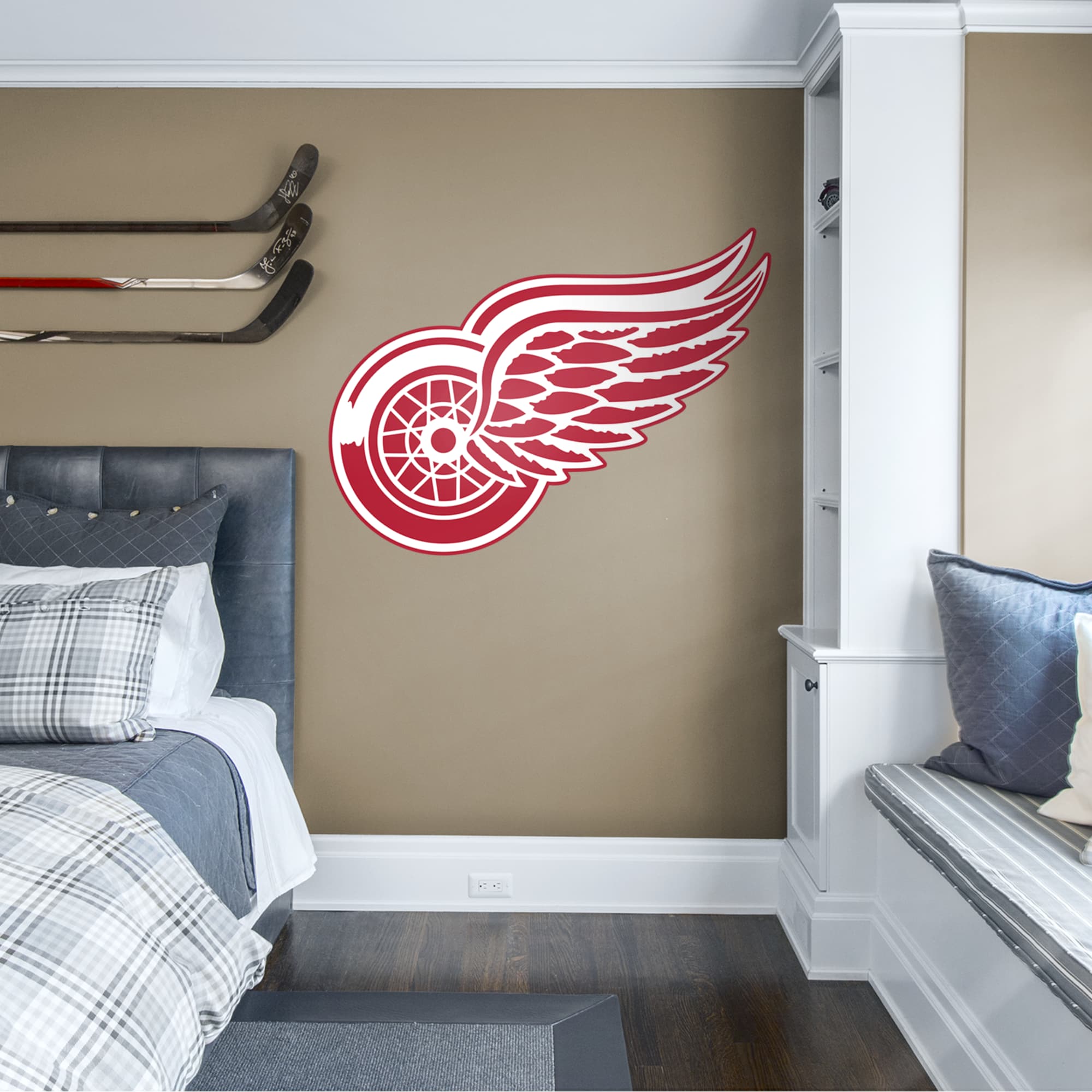 Detroit Red Wings: Logo - Officially Licensed NHL Removable Wall Decal Giant Logo (51"W x 38"H) by Fathead | Vinyl