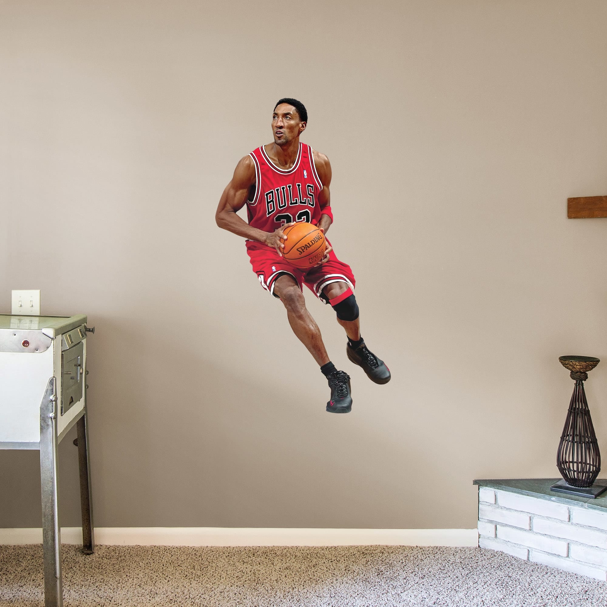 Scottie Pippen for Chicago Bulls - Officially Licensed NBA Removable Wall Decal Giant Athlete + 2 Decals (28.5"W x 51"H) by Fath