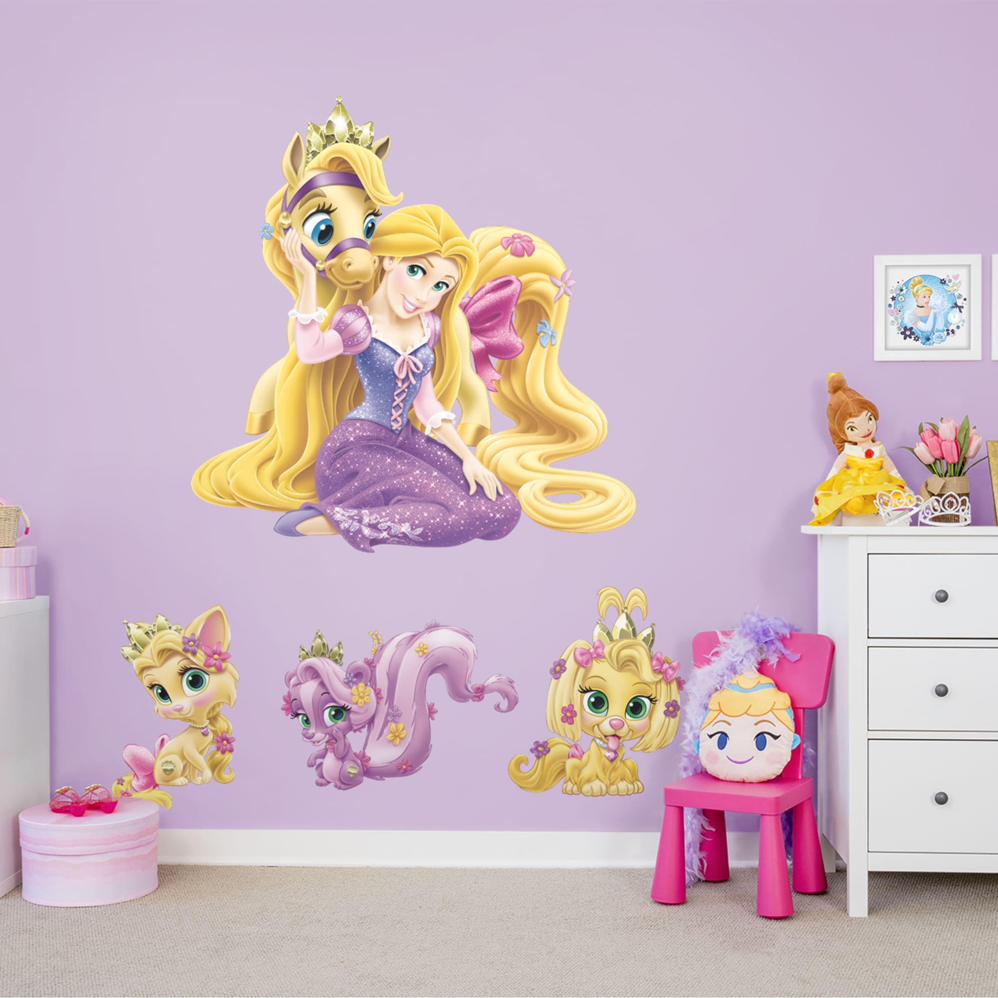 Palace Pets: Rapunzel Collection - Officially Licensed Disney Removable Wall Decals 52.0"W x 79.0"H by Fathead | Vinyl