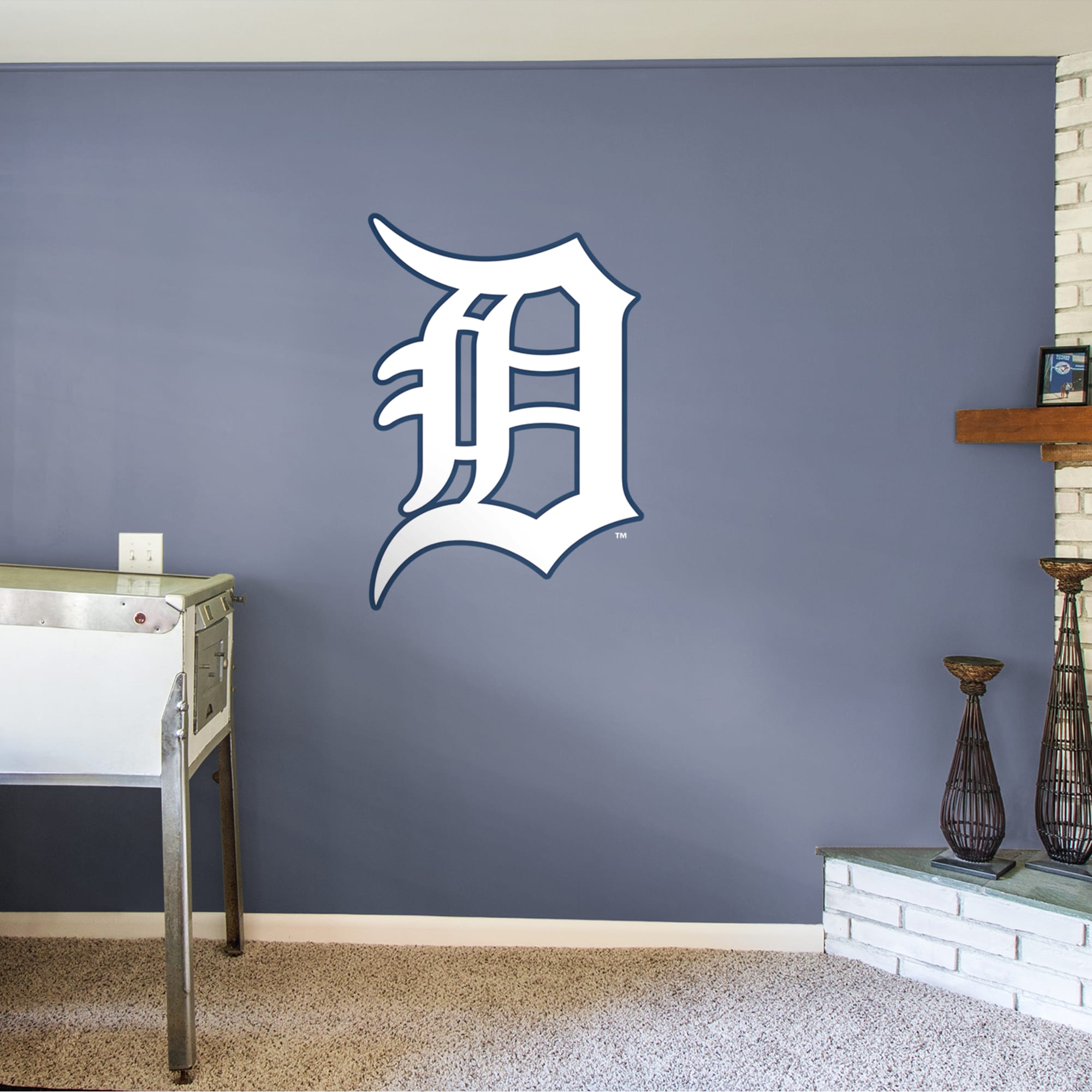 Detroit Tigers: Old English D Logo - Officially Licensed MLB Removable Wall Decal 51.0"W x 36.0"H by Fathead | Vinyl