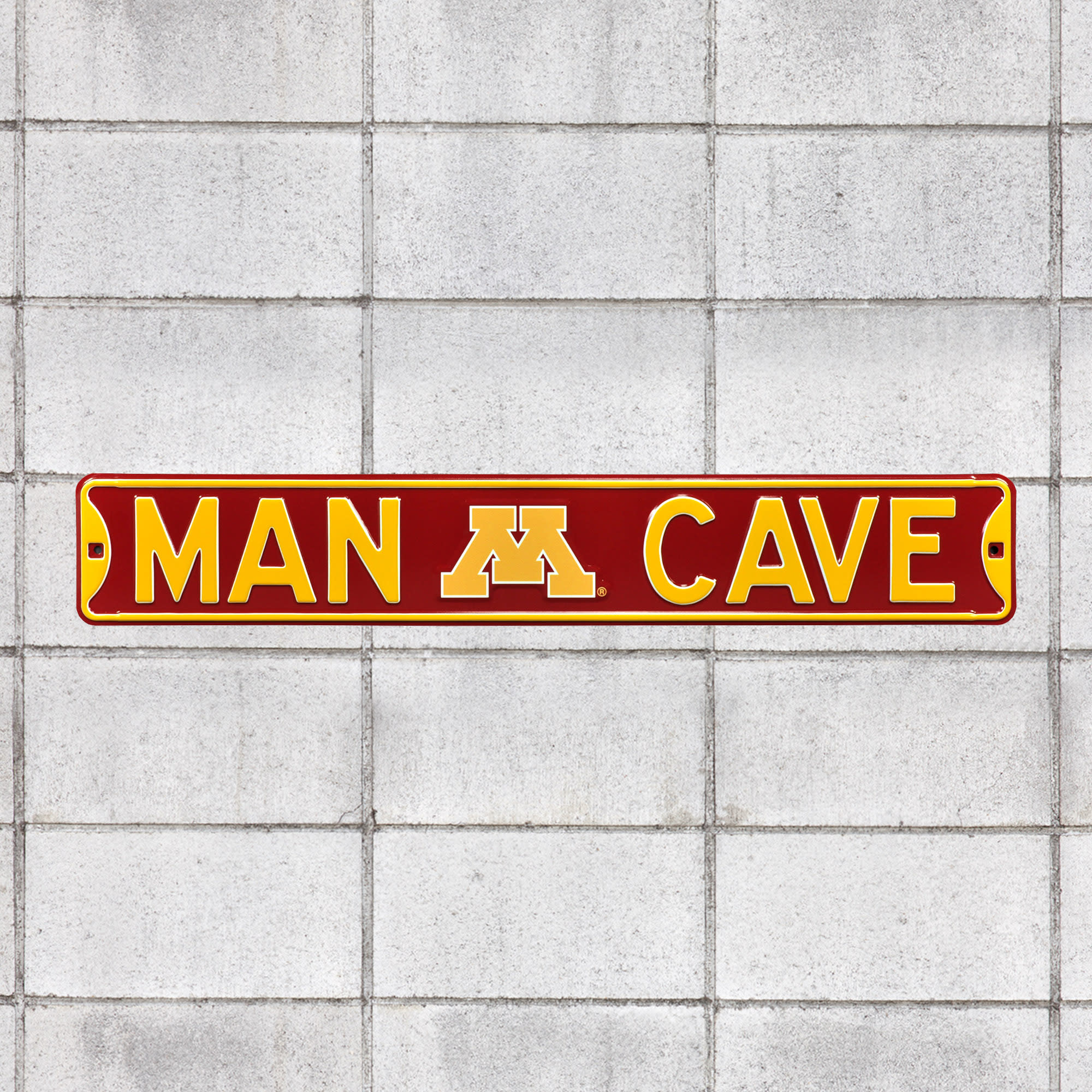 Minnesota Golden Gophers: Man Cave - Officially Licensed Metal Street Sign 36.0"W x 6.0"H by Fathead | 100% Steel