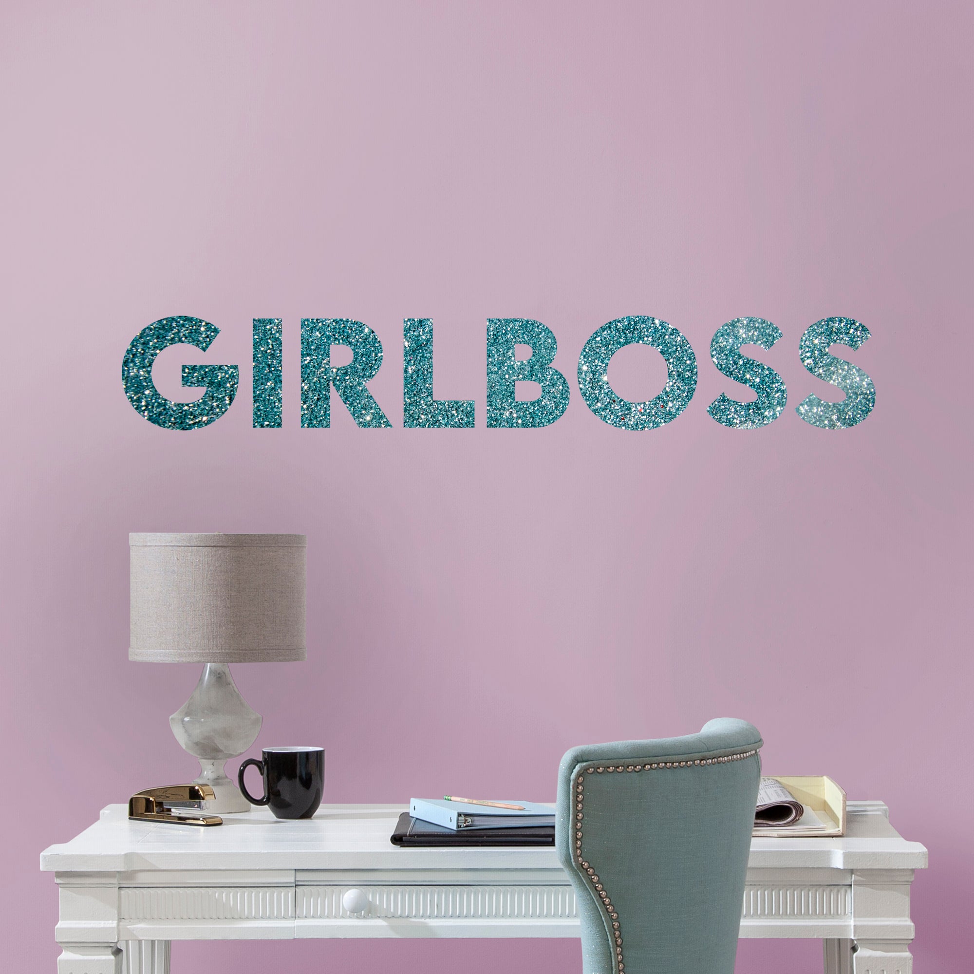 Pre-mask Girl Boss - Removable Wall Decal Giant Transfer Decal (50"W x 8"H) by Fathead | Vinyl