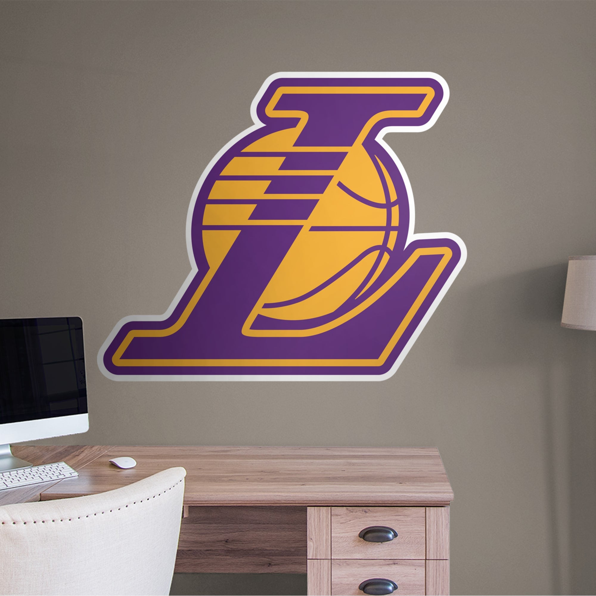 Los Angeles Lakers: Alternate Logo - Officially Licensed NBA Removable Wall Decal 46.0"W x 38.0"H by Fathead | Vinyl