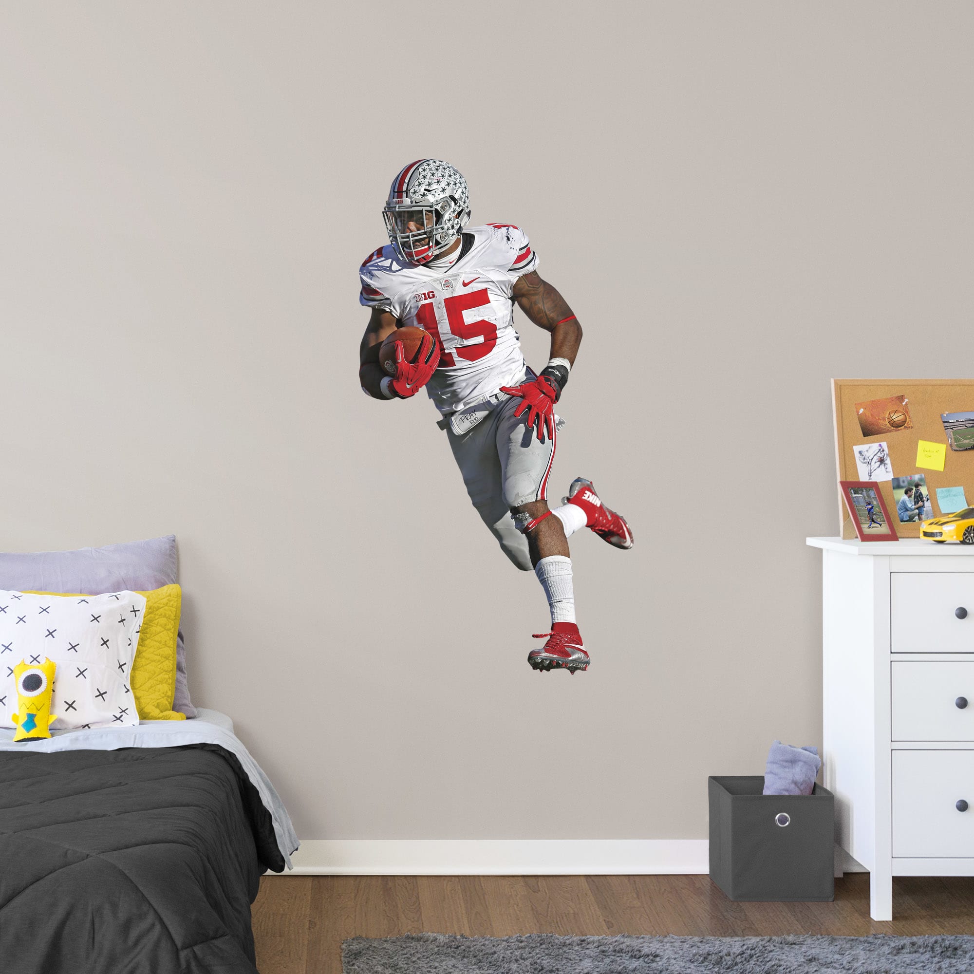 Ezekiel Elliott for Ohio State Buckeyes: Ohio State - Officially Licensed Removable Wall Decal Giant Athlete + 2 Decals (28"W x