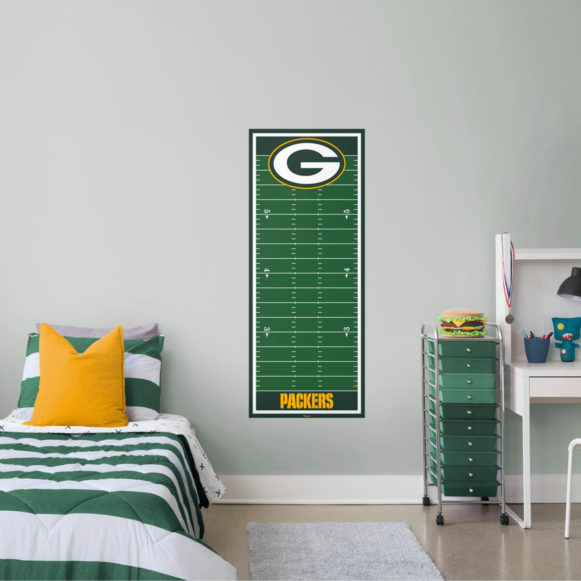 Green Bay Packers: Growth Chart - Officially Licensed NFL Removable Wall Graphic 24.0"W x 59.0"H by Fathead | Vinyl
