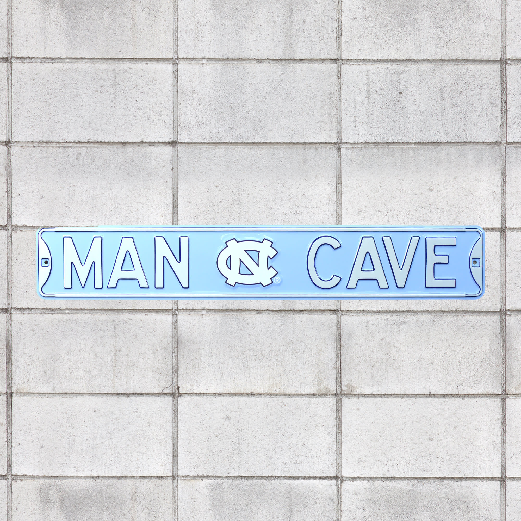 North Carolina Tar Heels: Man Cave - Officially Licensed Metal Street Sign 36.0"W x 6.0"H by Fathead | 100% Steel