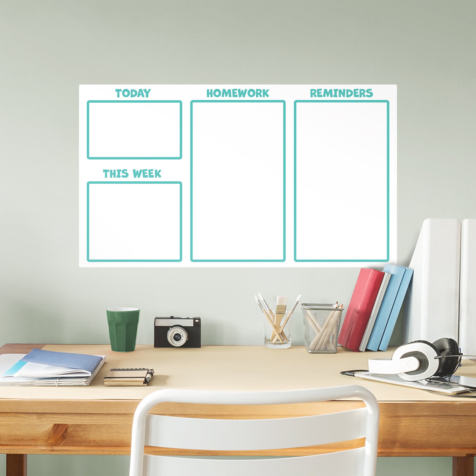 Agenda Organizer: Kid Teal - Removable Dry Erase Vinyl Decal XL by Fathead