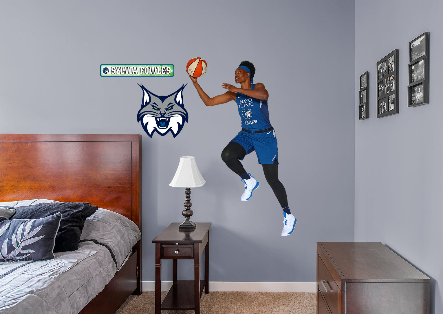 Sylvia Fowles 2020 RealBig for Minnesota Lynx - Officially Licensed WNBA Removable Wall Decal Giant Athlete + 2 Decals (31"W x 5