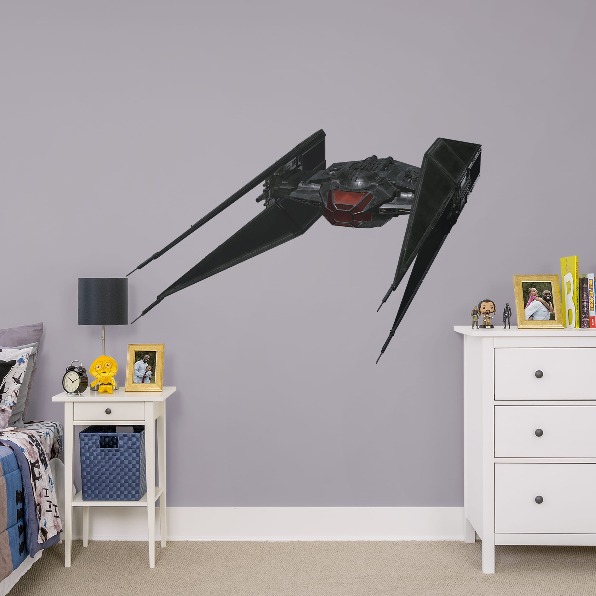 TIE Silencer - Officially Licensed Removable Wall Decal Huge Ship + 2 Decals (63"W x 41"H) by Fathead | Vinyl