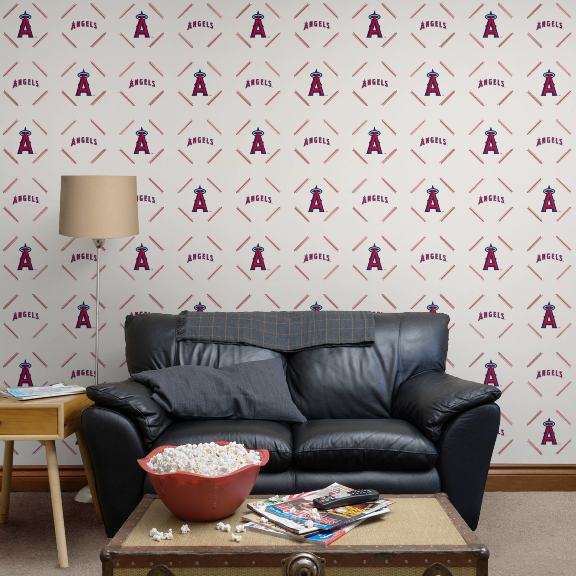 LA Angels: Stitch Pattern - Officially Licensed Removable Wallpaper 12" x 12" Sample by Fathead