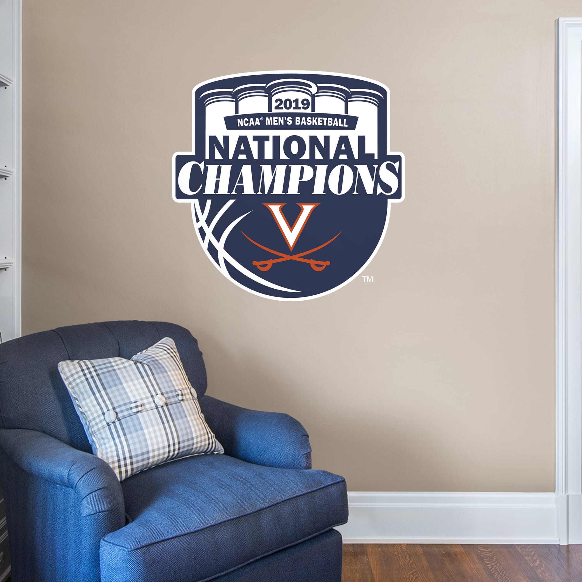 Virginia Cavaliers: 2019 Mens Basketball National Champions Logo - Officially Licensed Removable Wall Decal Giant Logo (39"W x