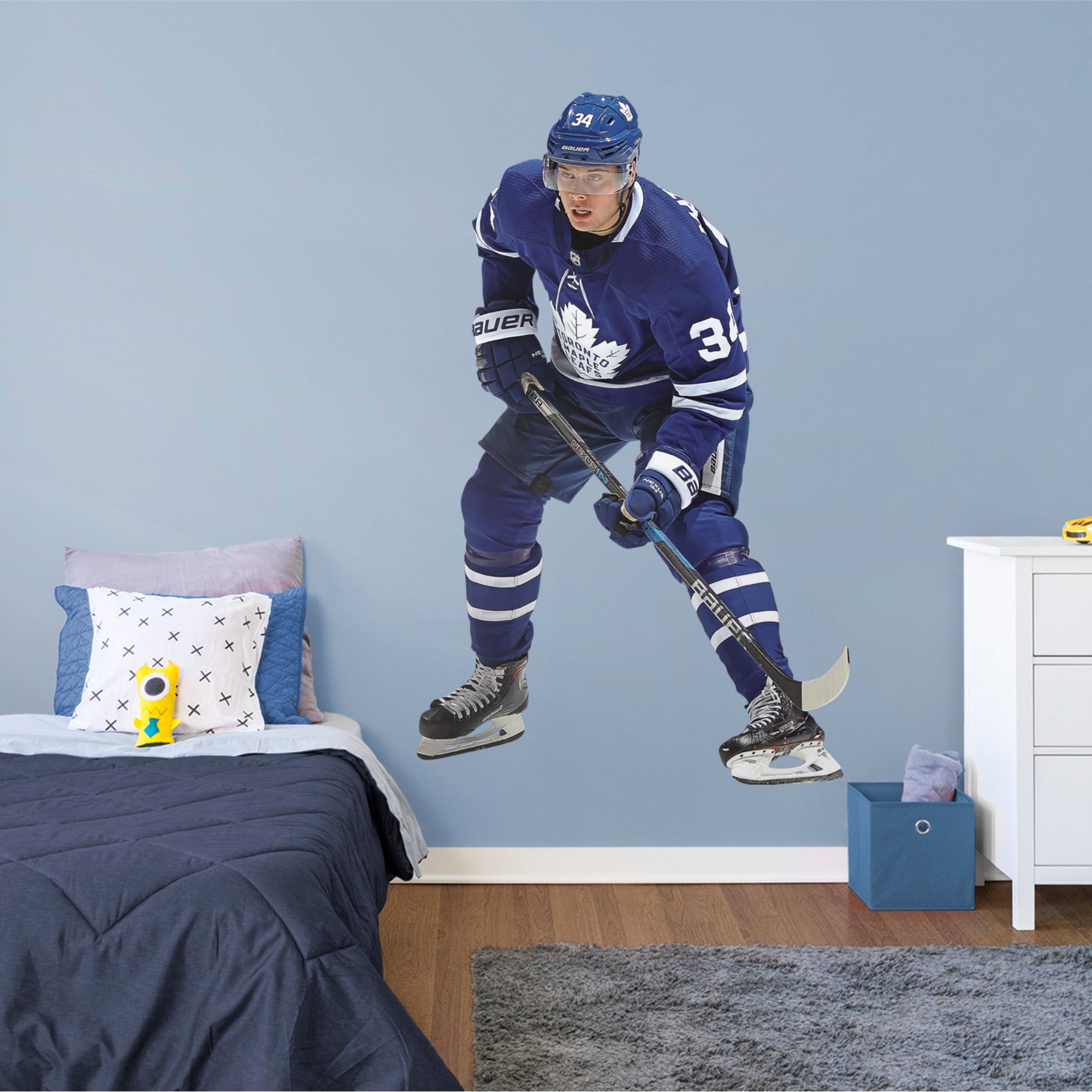 Auston Matthews for Toronto Maple Leafs - Officially Licensed NHL Removable Wall Decal Life-Size Athlete + 7 Decals (48"W x 76"H