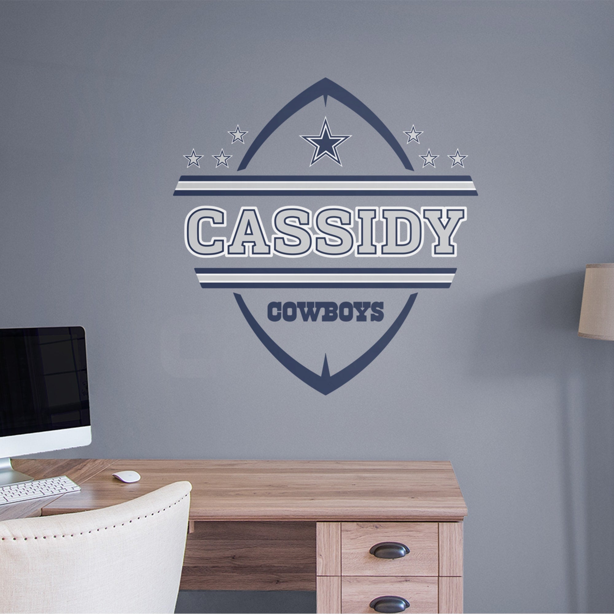 Dallas Cowboys: Personalized Name - Officially Licensed NFL Transfer Decal 51.0"W x 38.0"H by Fathead | Vinyl